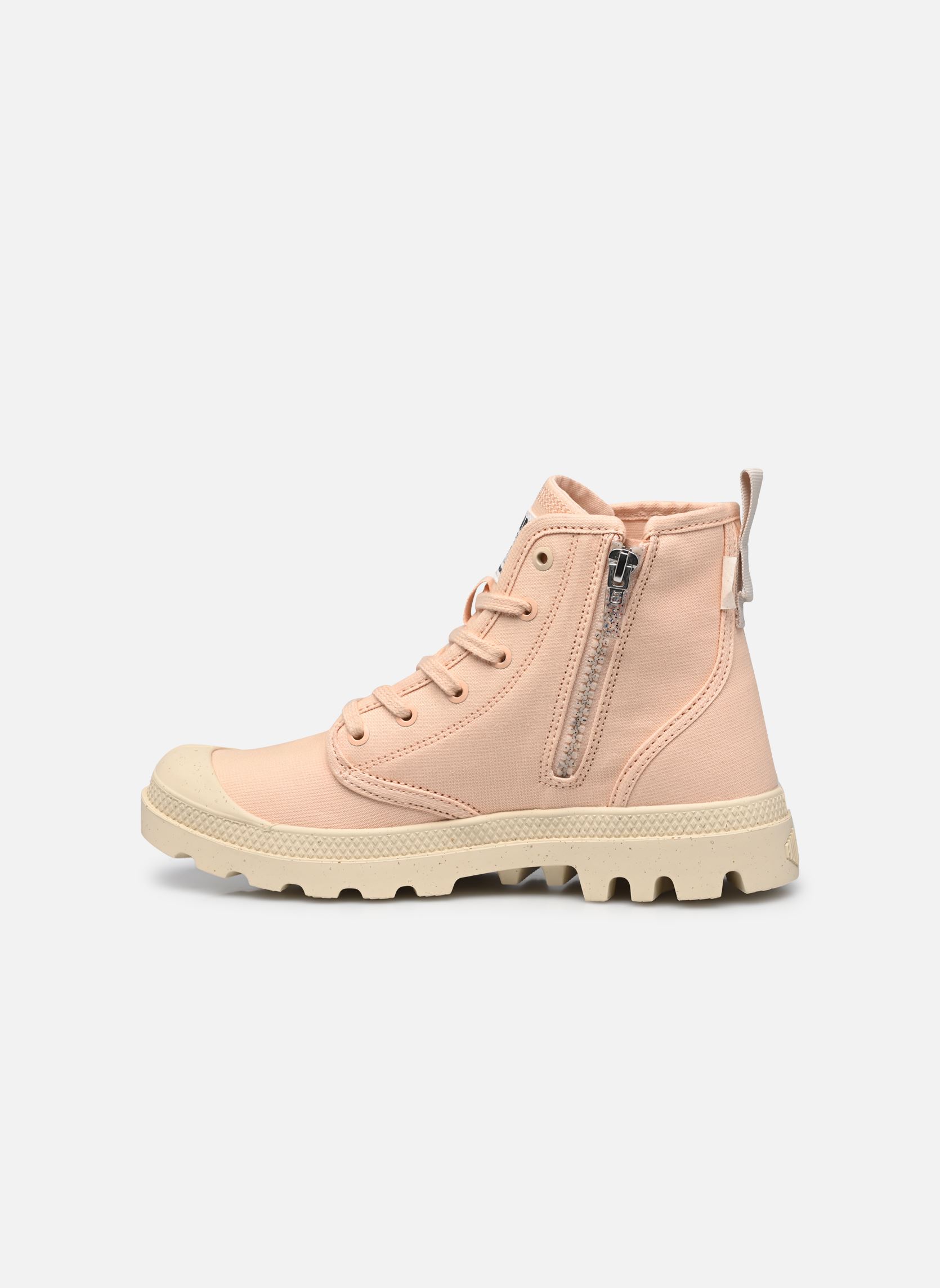 Bottines à lacets PAMPA HI ZIP ORGANIC femme rose Palladium Bottines à lacets PAMPA HI ZIP ORGANIC femme rose PEASKIN