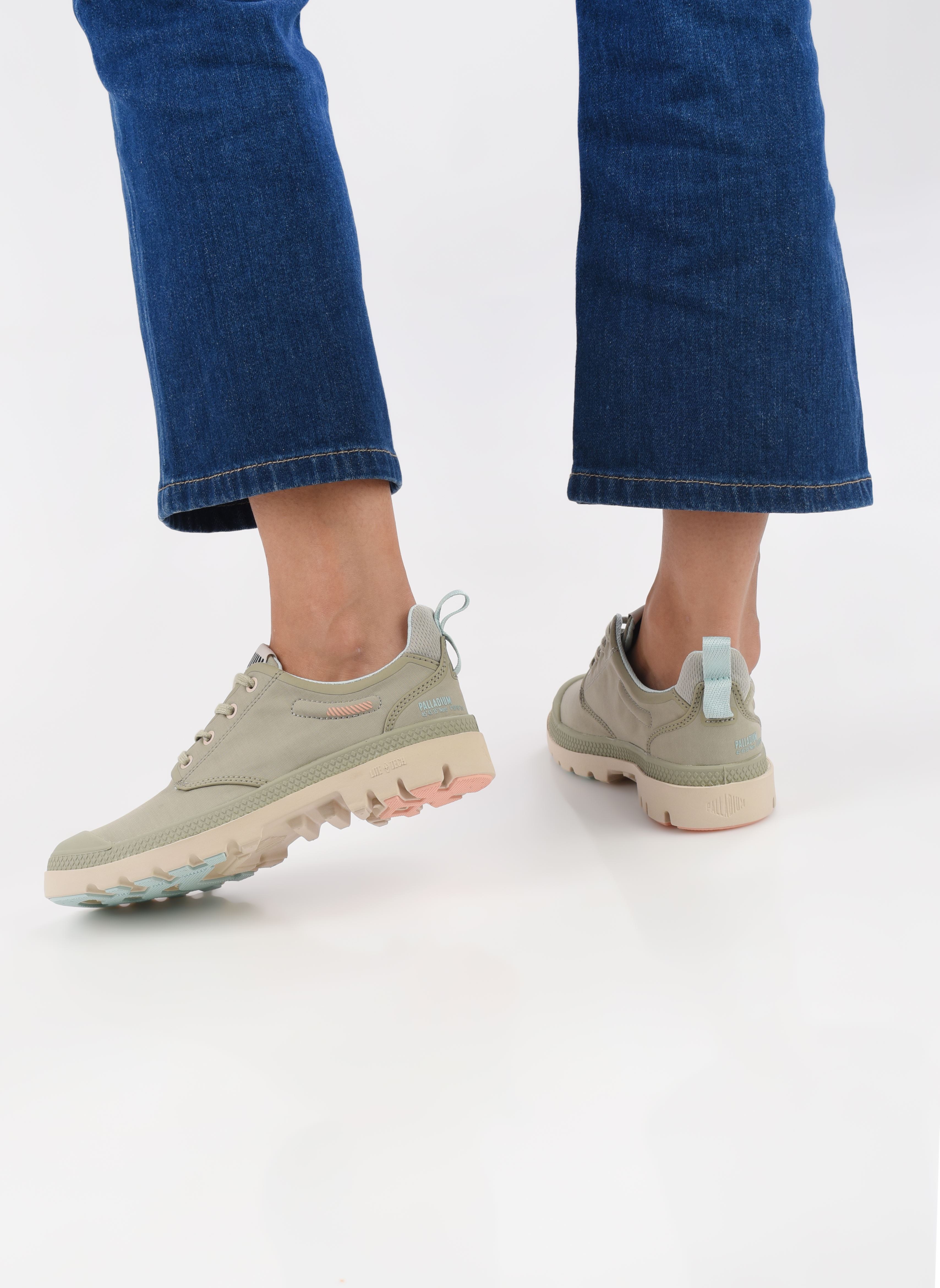 Leinen-Sneaker PAMPA LITE+ LO damen grün Palladium Leinen-Sneaker PAMPA LITE+ LO damen grün ABBEY STONE