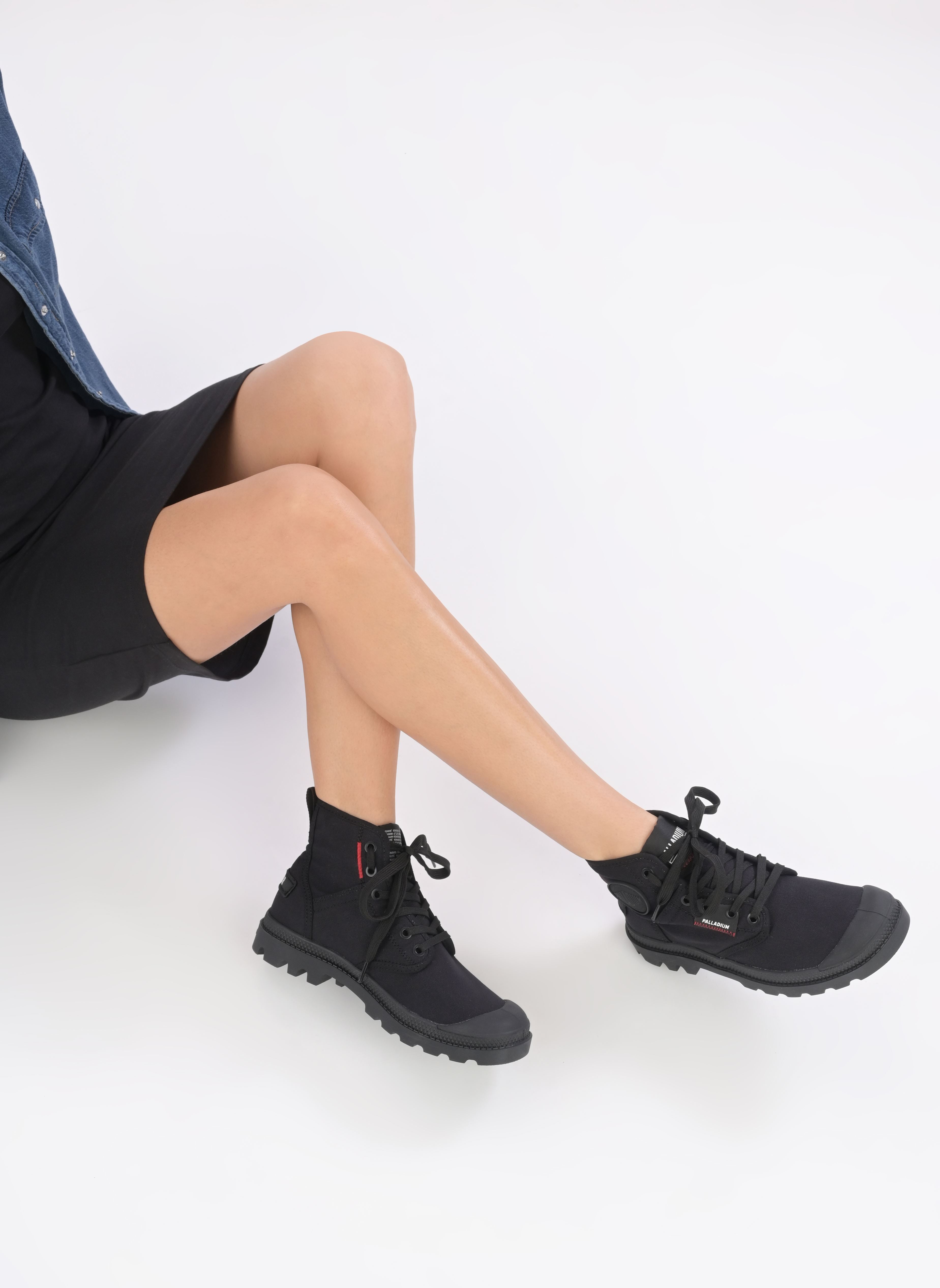 Bottines à lacets PAMPA HI PATCH femme noir Palladium Bottines à lacets PAMPA HI PATCH femme noir BLACK