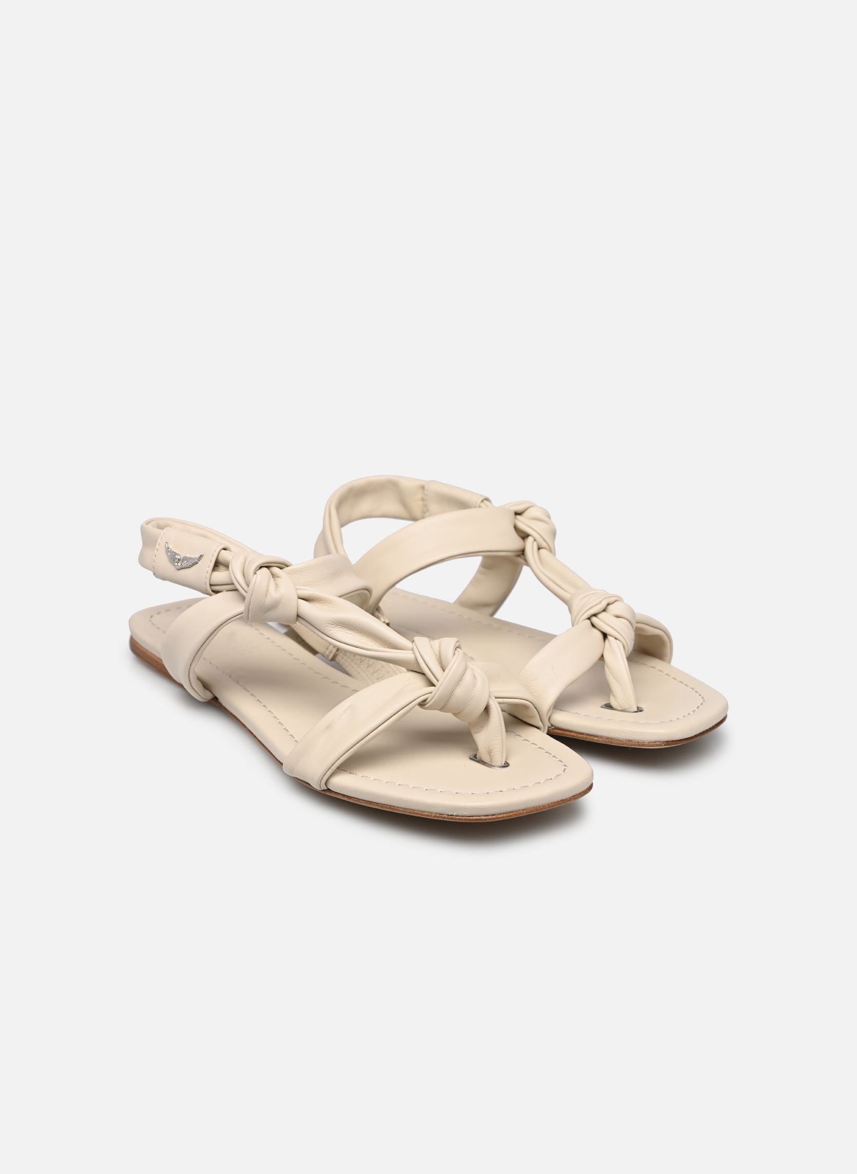 Sandali piatti Forget Me Knot Flat Smooth Lam donna beige Zadig & Voltaire Sandali piatti Forget Me Knot Flat Smooth Lam donna beige Flash
