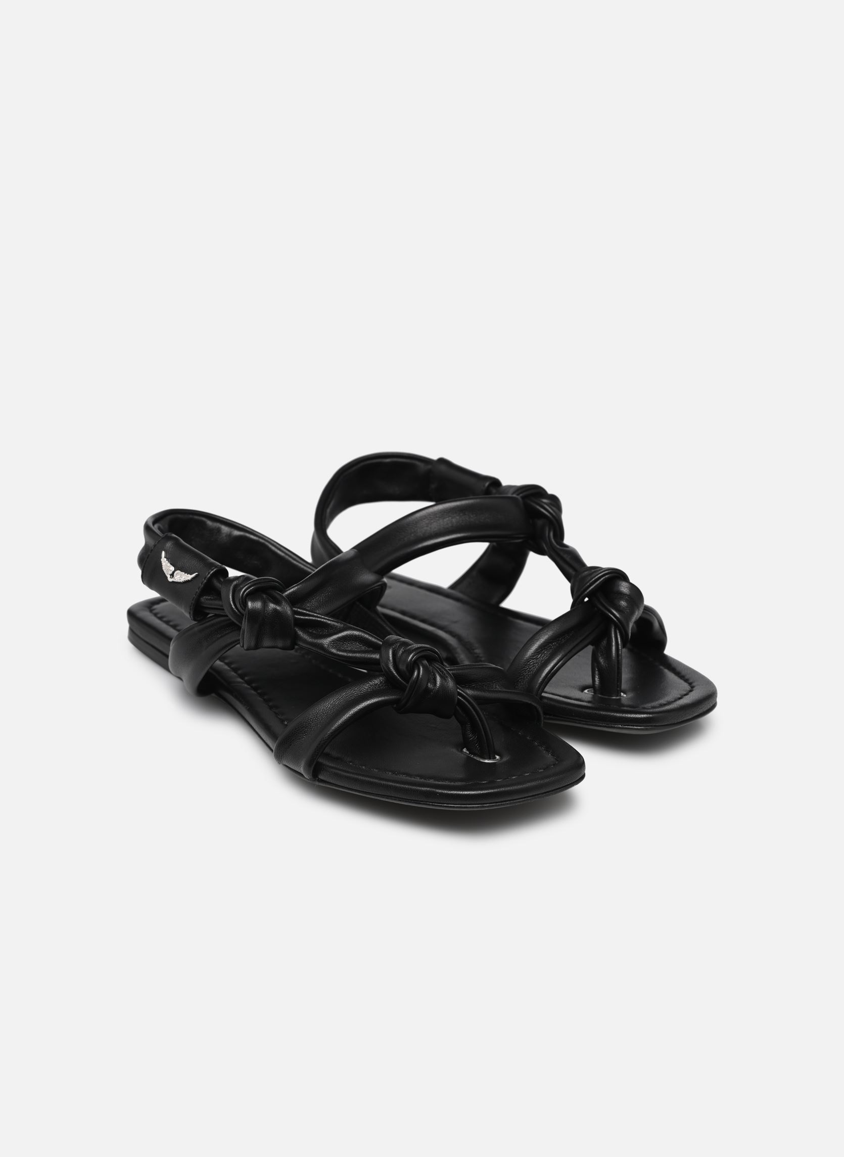 Sandales plates Forget Me Knot Flat Smooth Lam femme noir Zadig & Voltaire Sandales plates Forget Me Knot Flat Smooth Lam femme noir Noir