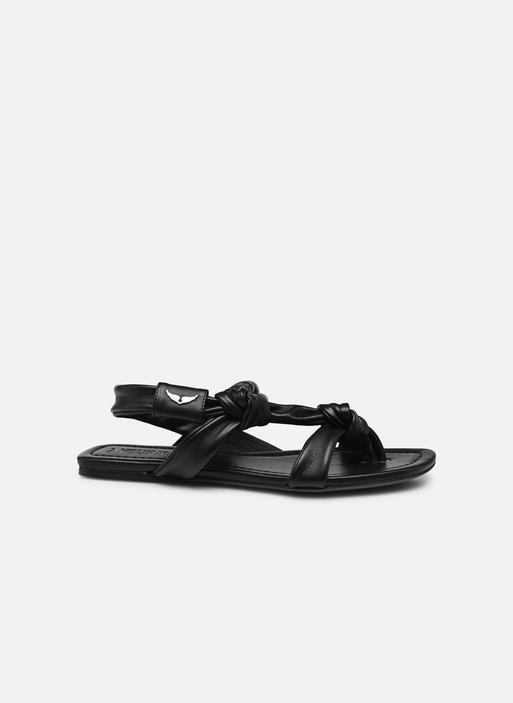 Sandales plates Forget Me Knot Flat Smooth Lam femme noir Zadig & Voltaire Sandales plates Forget Me Knot Flat Smooth Lam femme noir Noir