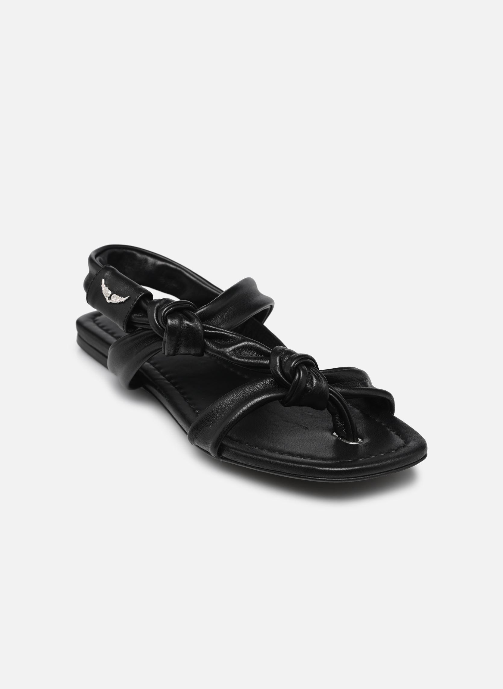 Sandales plates Forget Me Knot Flat Smooth Lam femme noir Zadig & Voltaire Sandales plates Forget Me Knot Flat Smooth Lam femme noir Noir