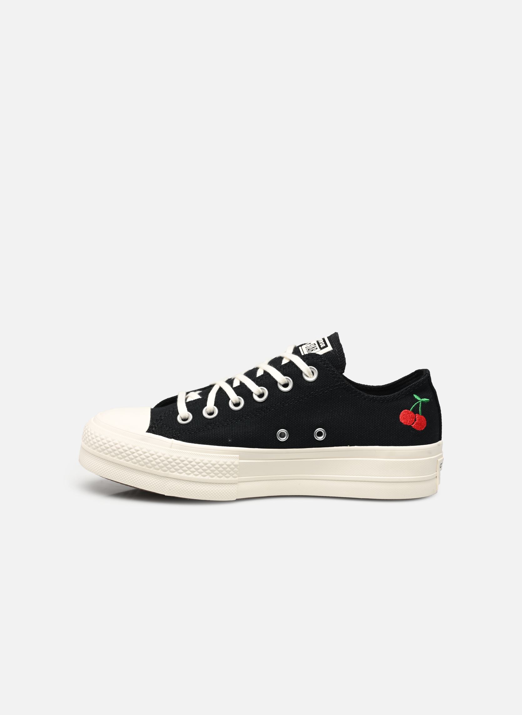 Leinen-Sneaker Chuck Taylor All Star Lift Cherry On Ox damen schwarz Converse Leinen-Sneaker Chuck Taylor All Star Lift Cherry On Ox damen schwarz BLACK
