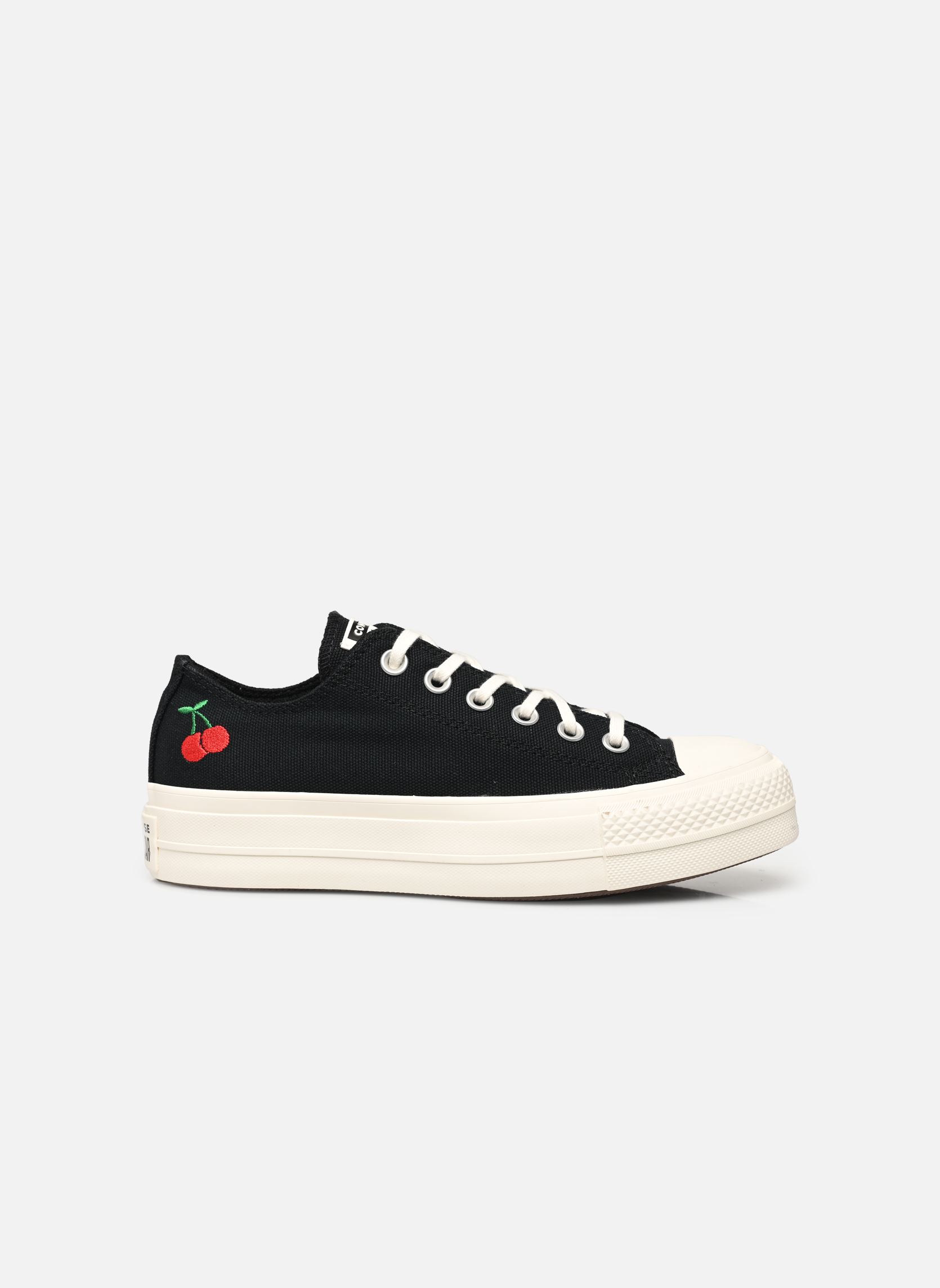 Leinen-Sneaker Chuck Taylor All Star Lift Cherry On Ox damen schwarz Converse Leinen-Sneaker Chuck Taylor All Star Lift Cherry On Ox damen schwarz BLACK