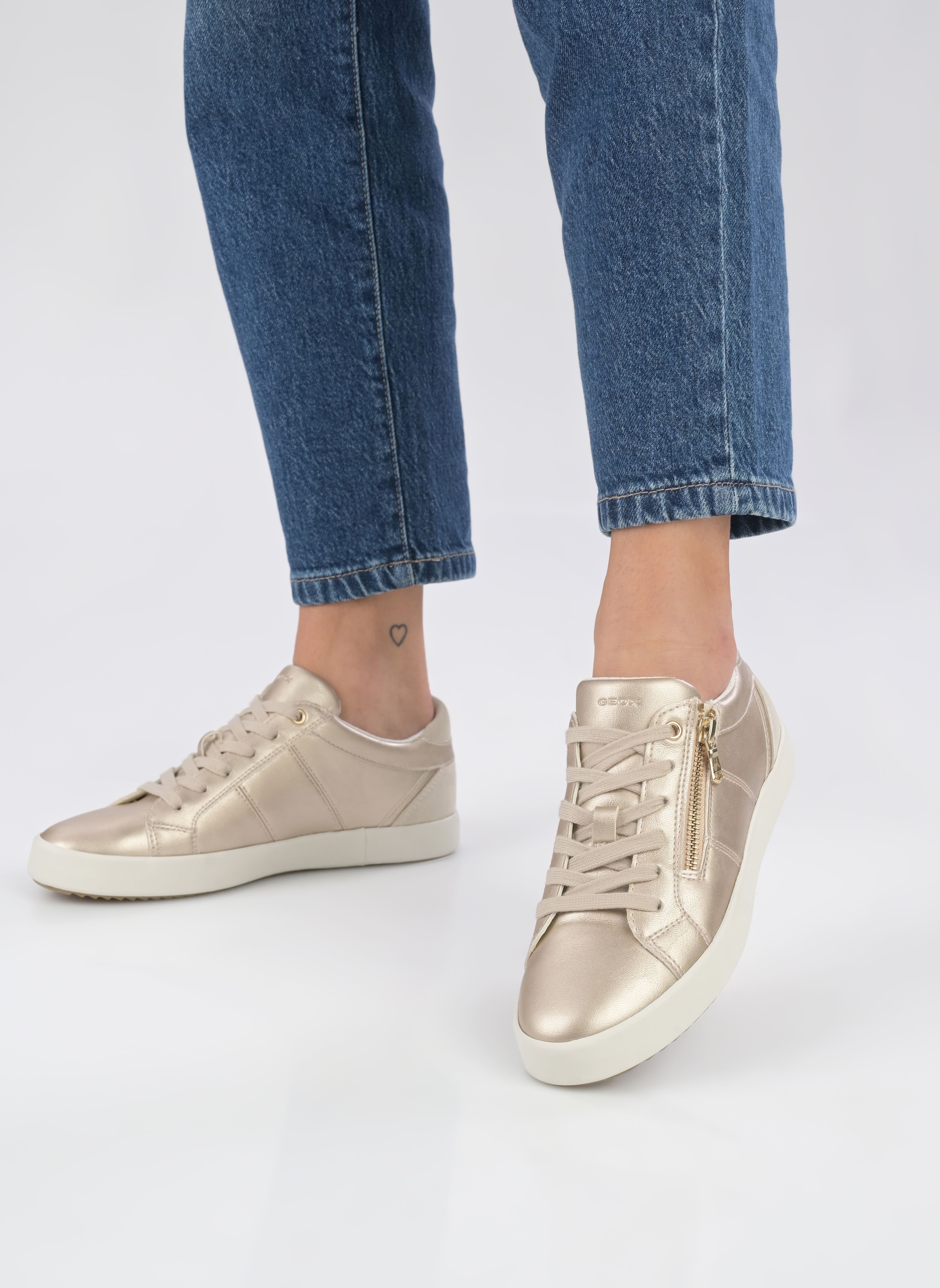 Niedrige Sneaker D BLOMIEE E damen gold und bronze Geox Niedrige Sneaker D BLOMIEE E damen gold und bronze LT GOLD/LT SAND