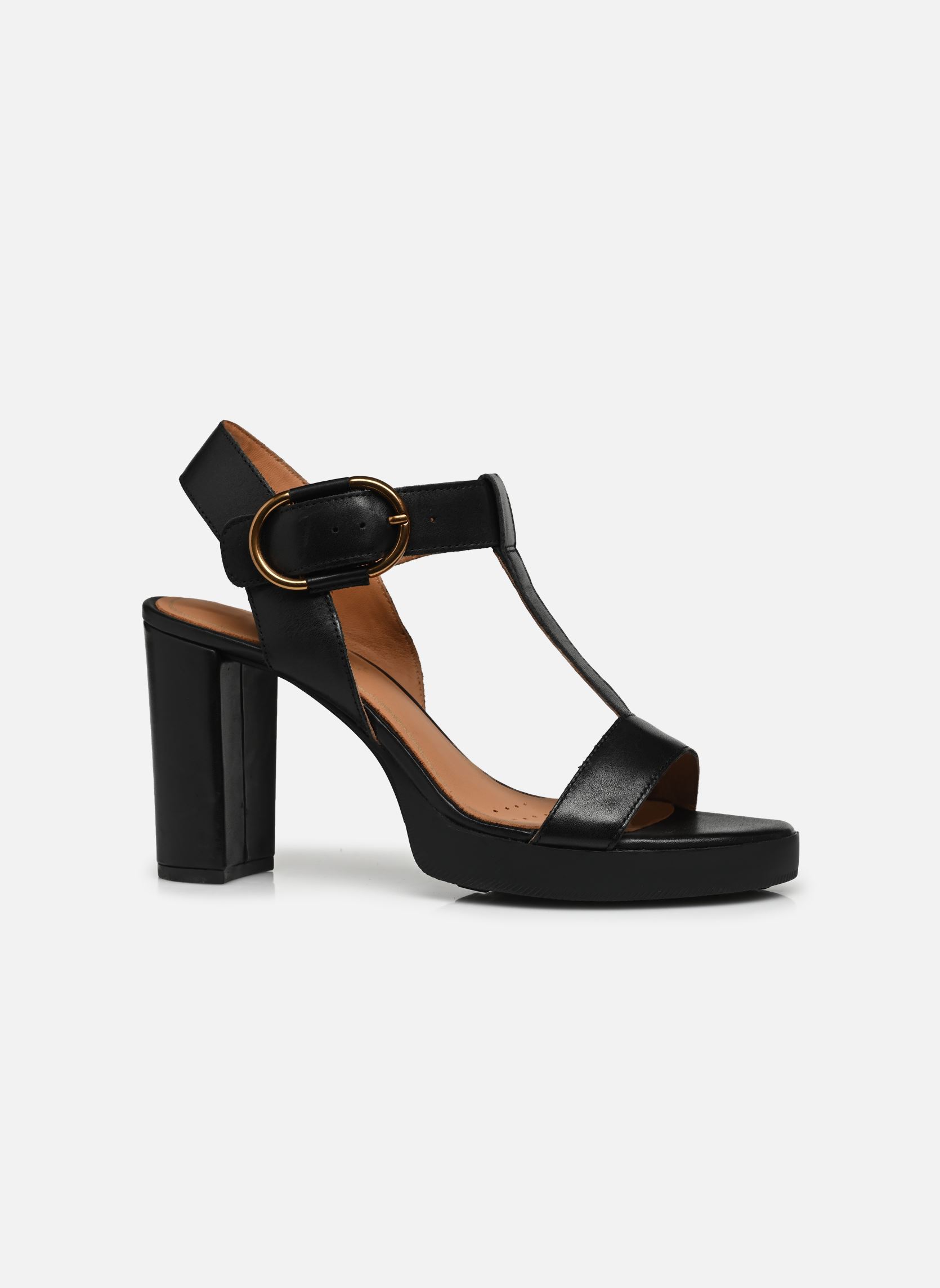 Sandalen met sleehak en plateau D WALK PLEASURE 85S D45B6 dames zwart Geox Sandalen met sleehak en plateau D WALK PLEASURE 85S D45B6 dames zwart Noir