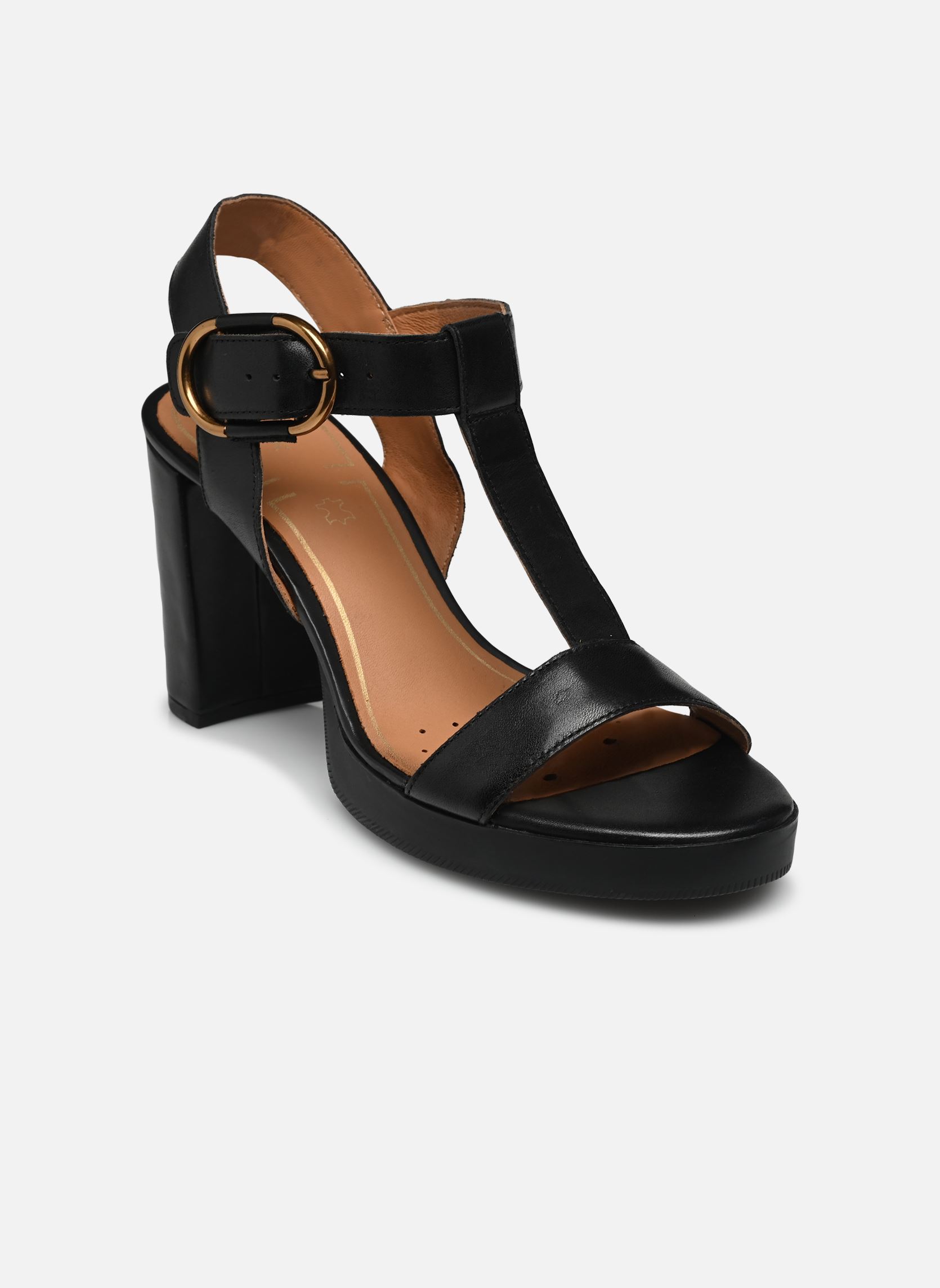 Sandalen met sleehak en plateau D WALK PLEASURE 85S D45B6 dames zwart Geox Sandalen met sleehak en plateau D WALK PLEASURE 85S D45B6 dames zwart Noir