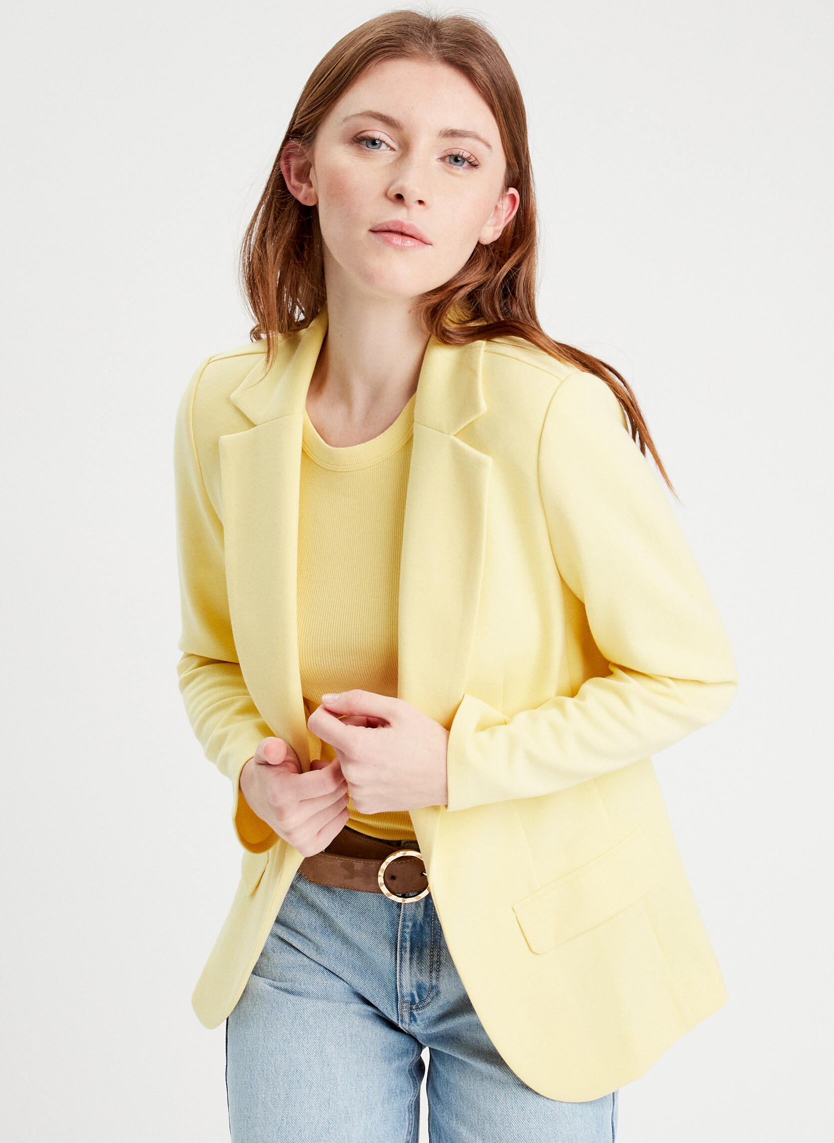 Vestes de costume BLATROUSNIE femme jaune Cache Cache Vestes de costume BLATROUSNIE femme jaune Jaune