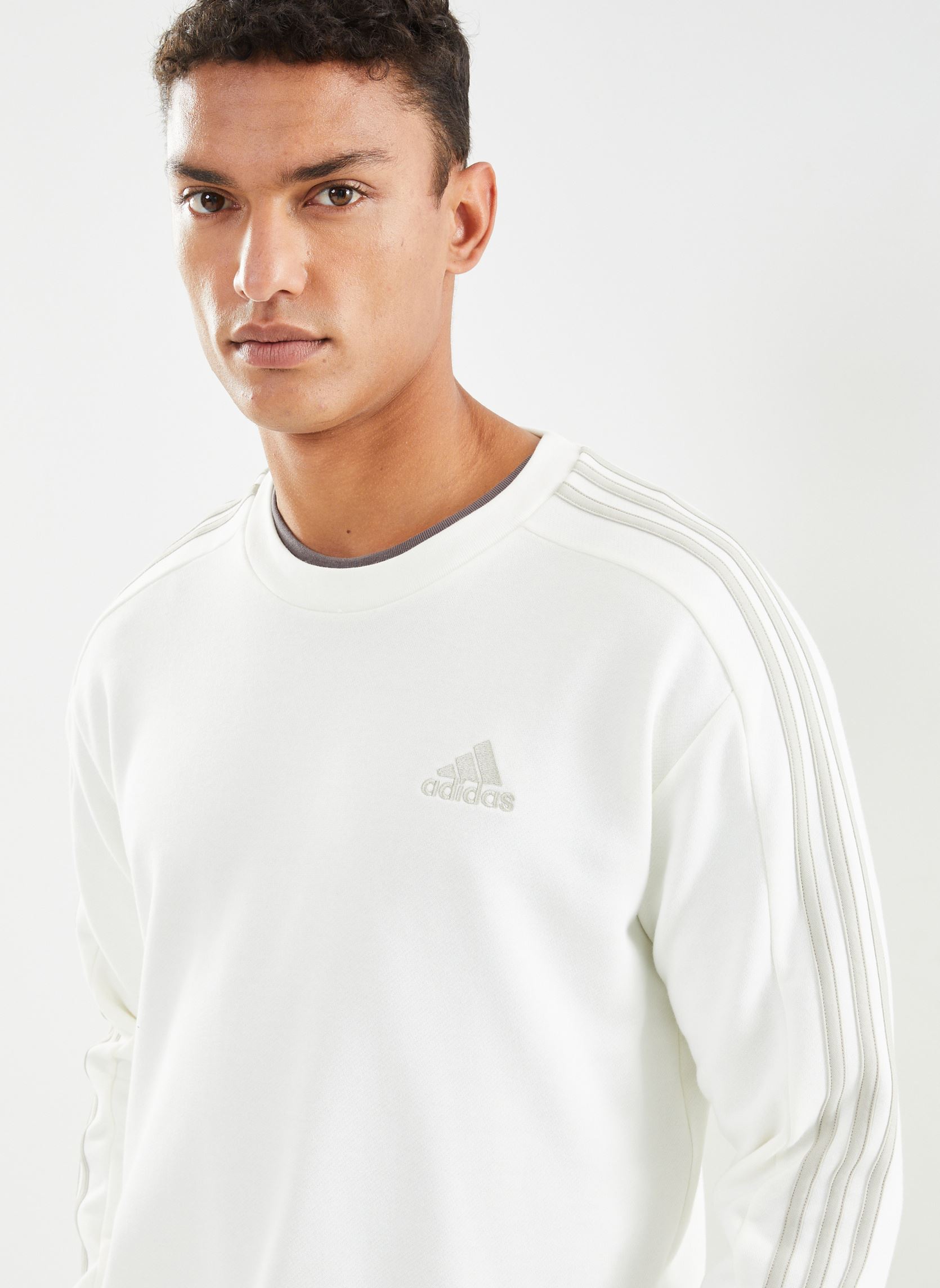 Sweatshirts M 3S FT SWT heren wit adidas sportswear Sweatshirts M 3S FT SWT heren wit Blanc