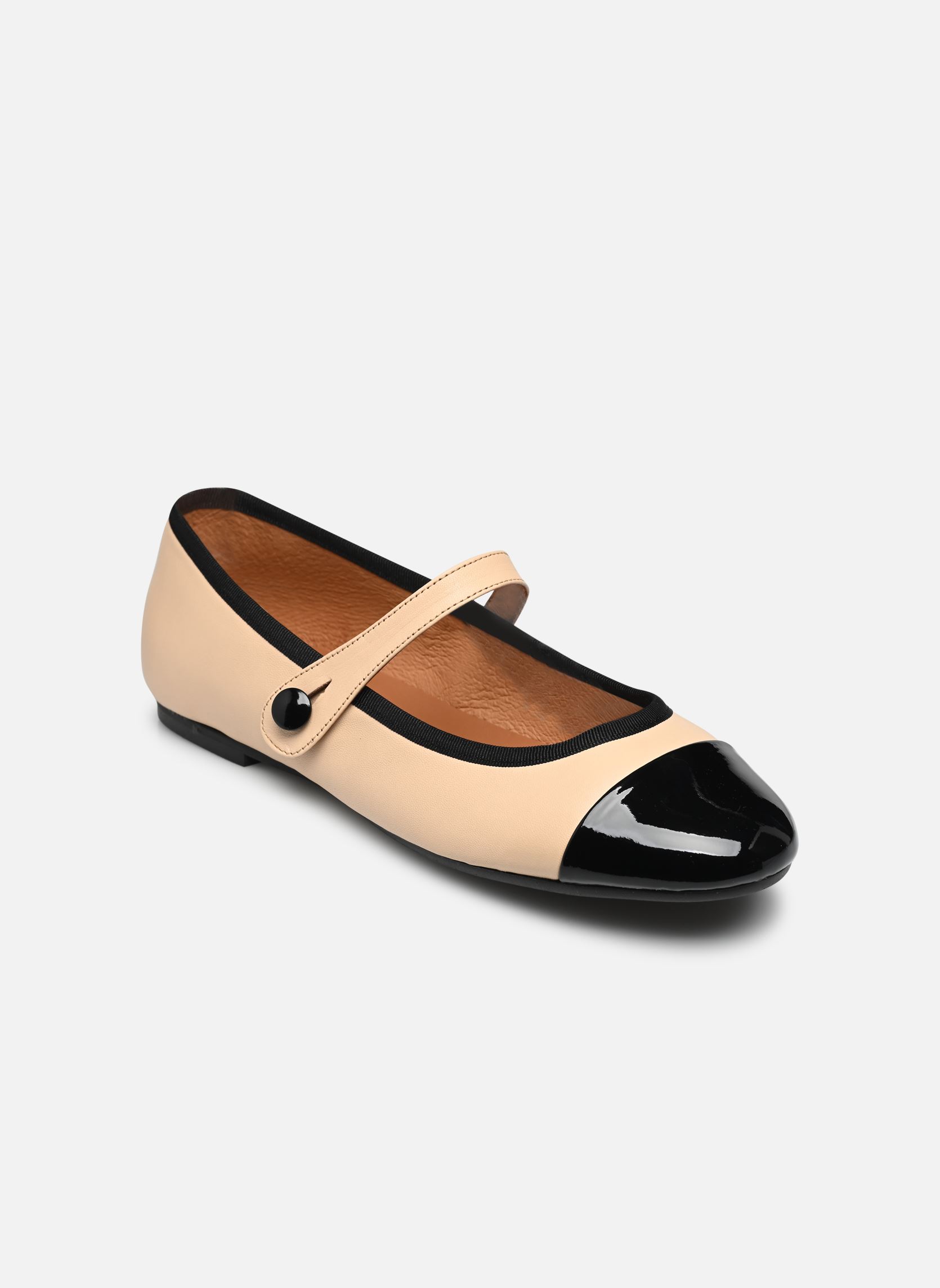Ballerines classiques DREUX femme beige Jonak Ballerines classiques DREUX femme beige Noirbeige