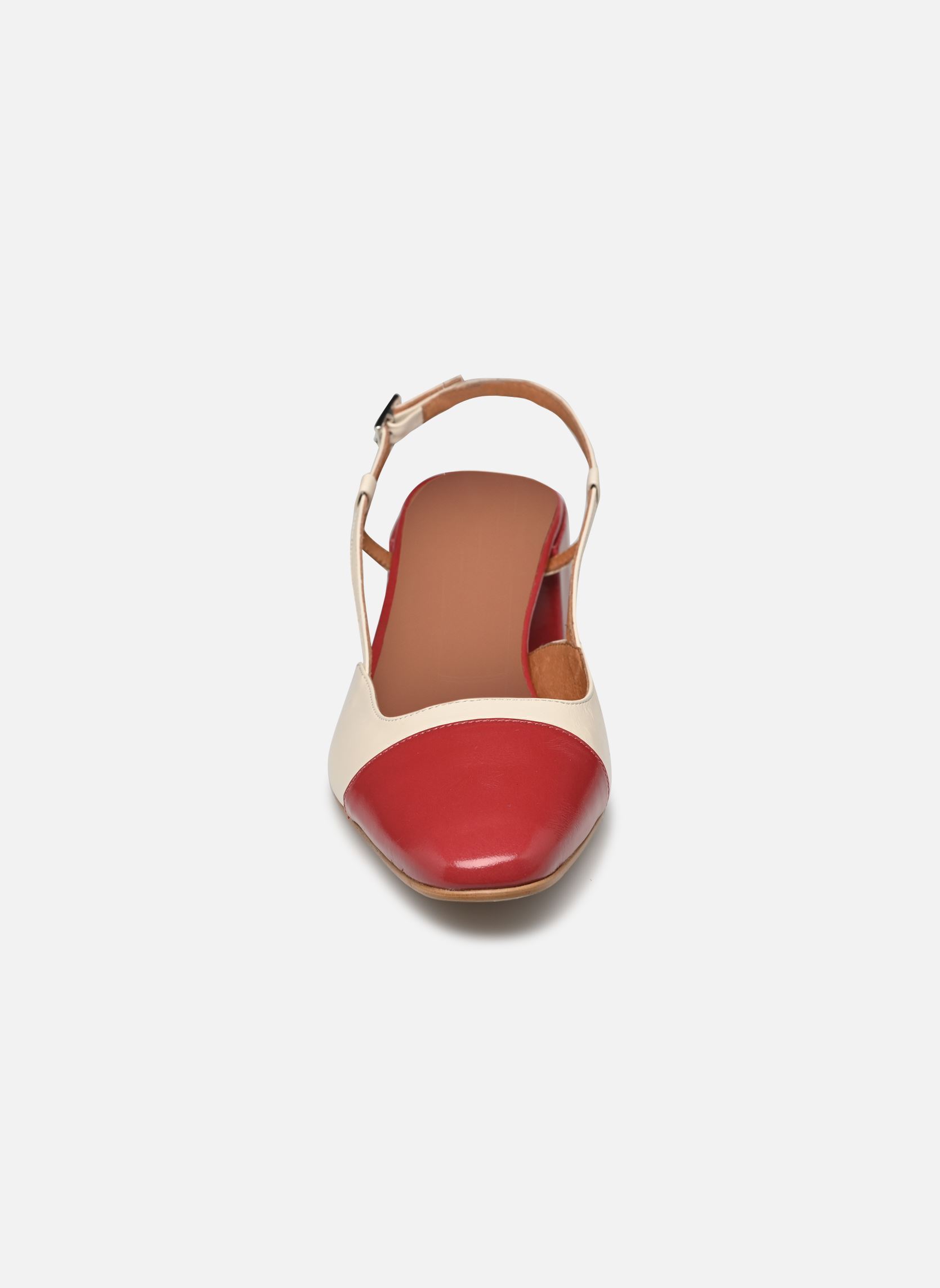 Slingback pumps EXCLUSIVITE - DHAPOPY dames wit Jonak Slingback pumps EXCLUSIVITE - DHAPOPY dames wit Framboise/Ecru