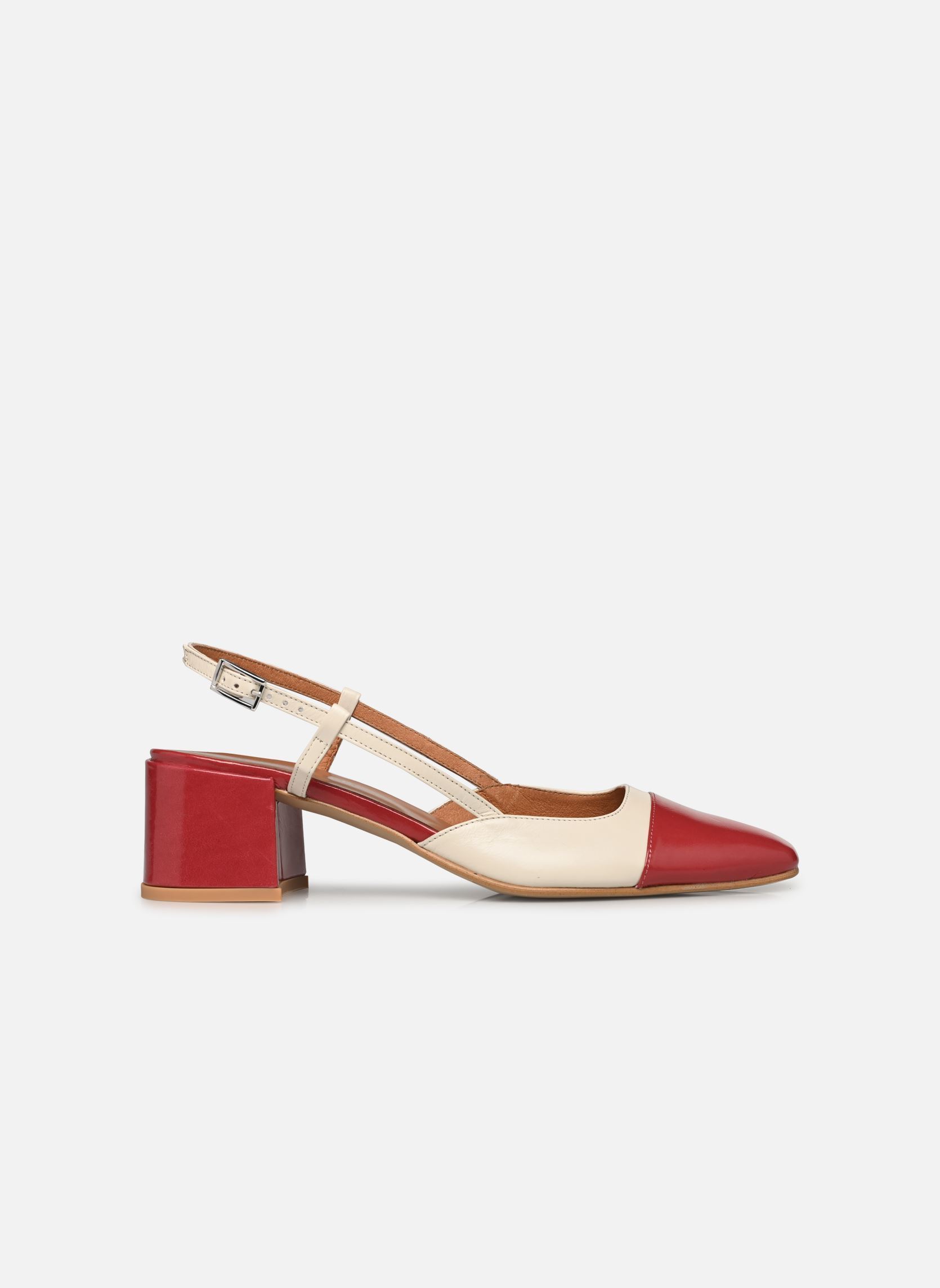 Slingback pumps EXCLUSIVITE - DHAPOPY dames wit Jonak Slingback pumps EXCLUSIVITE - DHAPOPY dames wit Framboise/Ecru