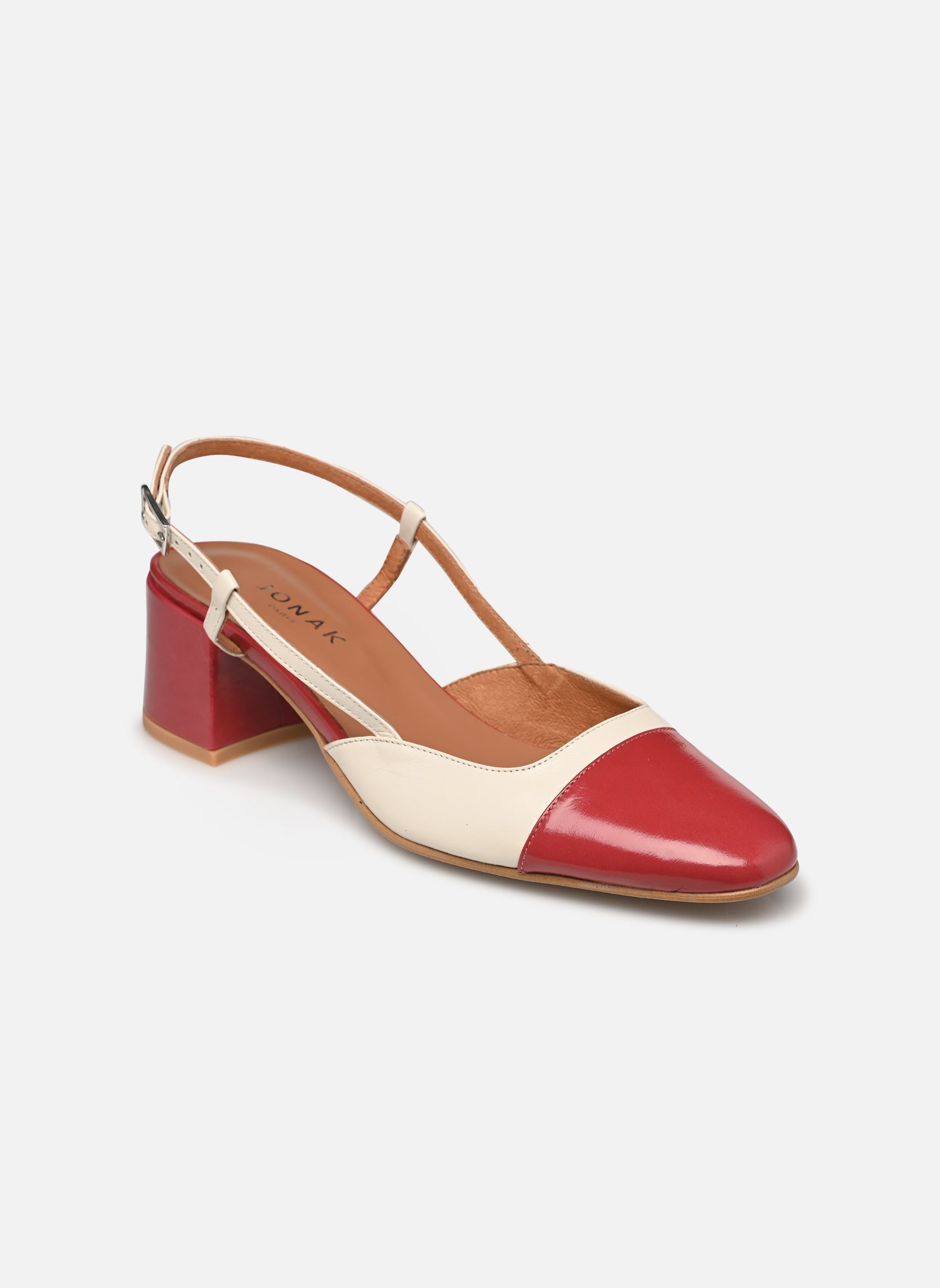 Slingback pumps EXCLUSIVITE - DHAPOPY dames wit Jonak Slingback pumps EXCLUSIVITE - DHAPOPY dames wit Framboise/Ecru