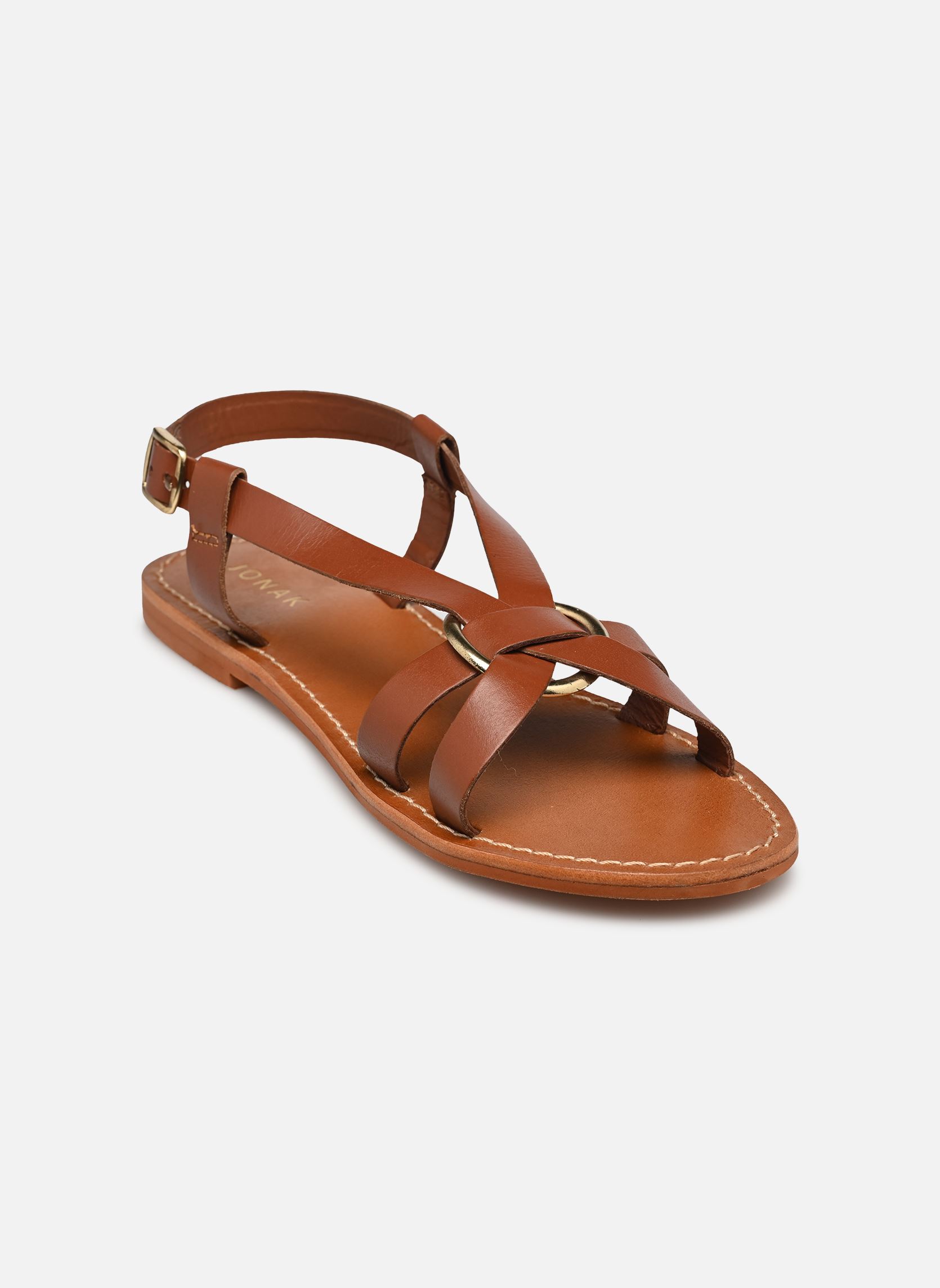 Sandales plates WORA femme marron Jonak Sandales plates WORA femme marron Cognac