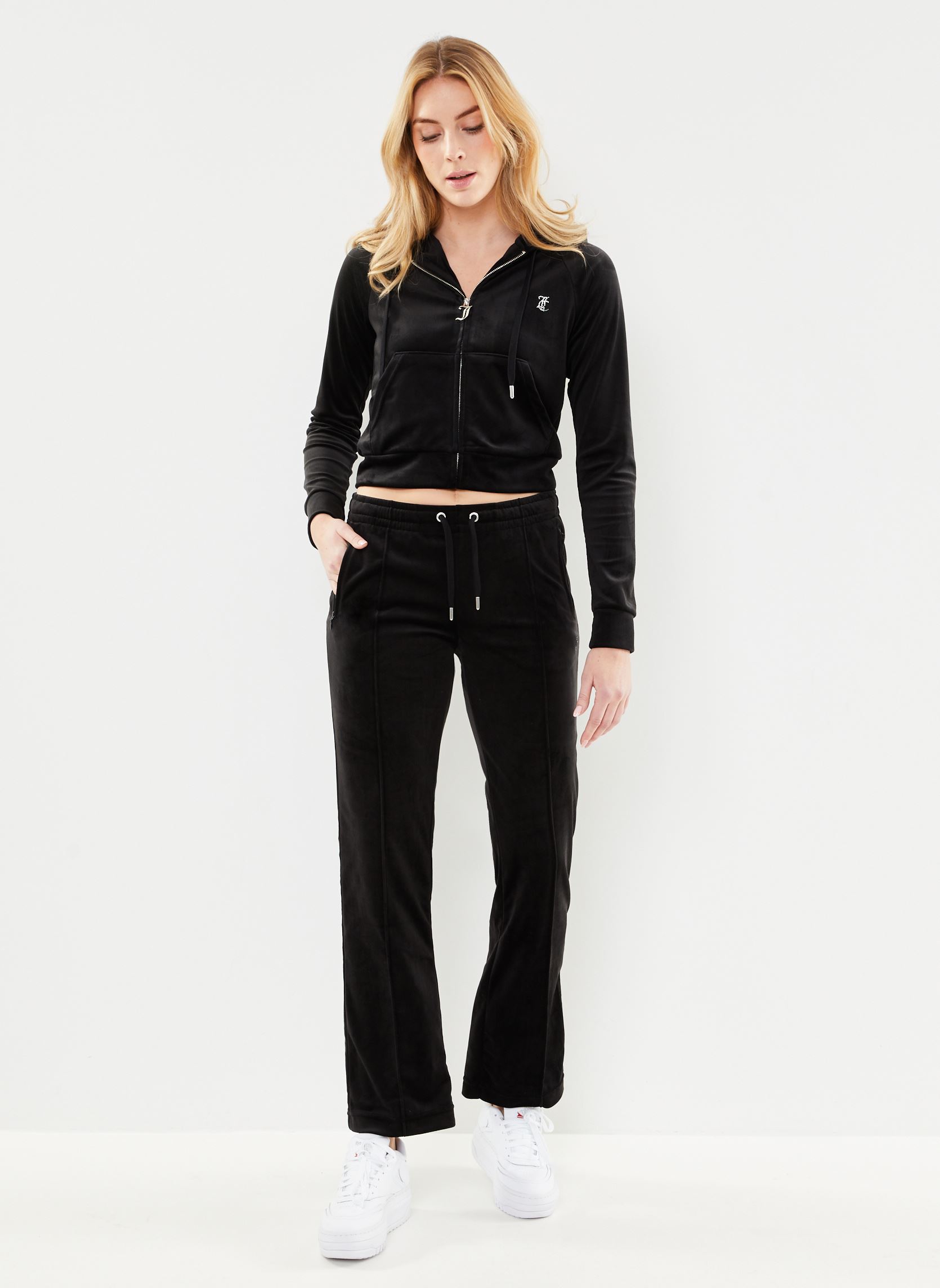 Trainingsjacken Madison Zip Through Hoodie damen schwarz JUICY COUTURE Trainingsjacken Madison Zip Through Hoodie damen schwarz BLACK
