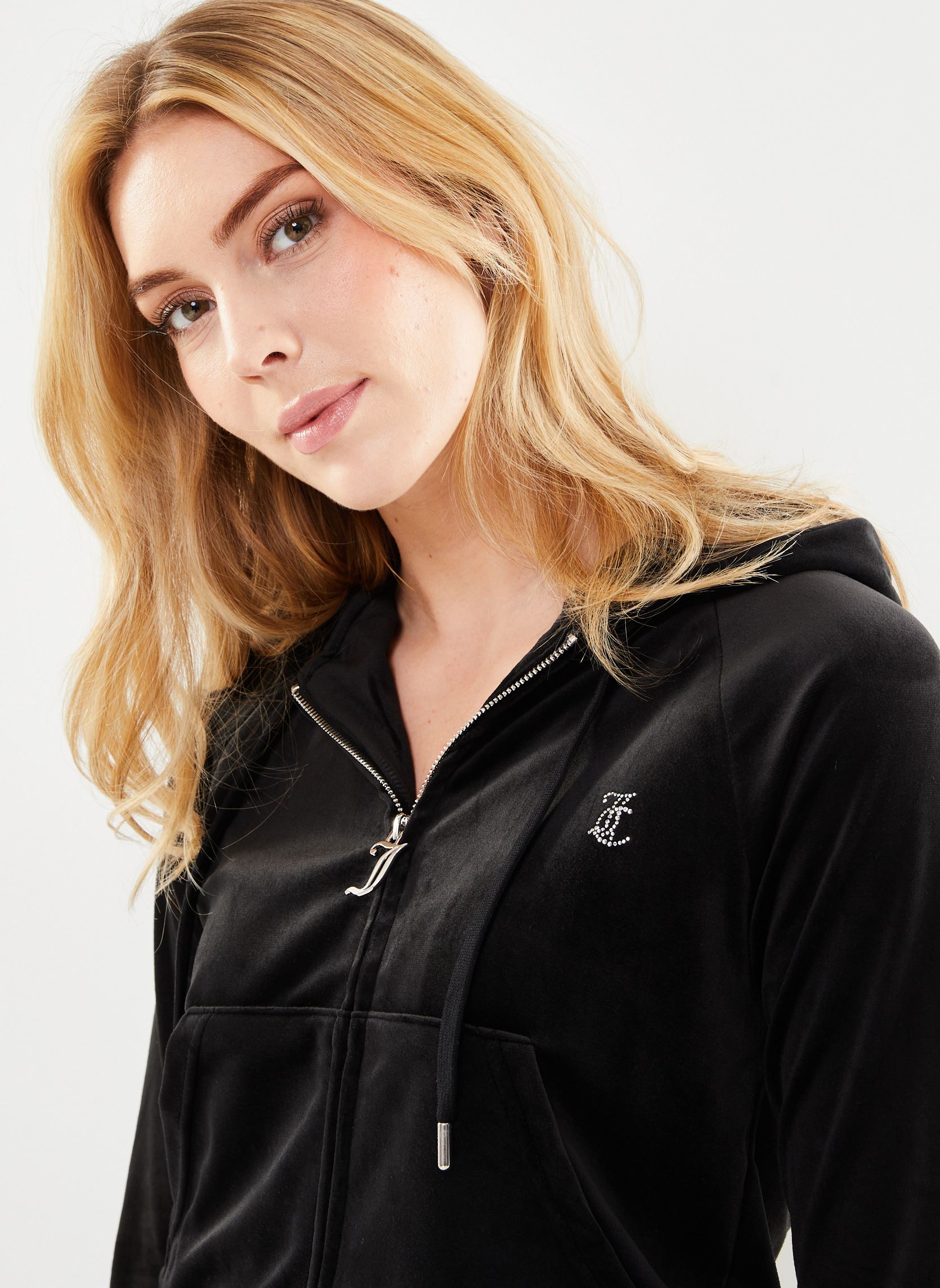 Trainingsjacken Madison Zip Through Hoodie damen schwarz JUICY COUTURE Trainingsjacken Madison Zip Through Hoodie damen schwarz BLACK