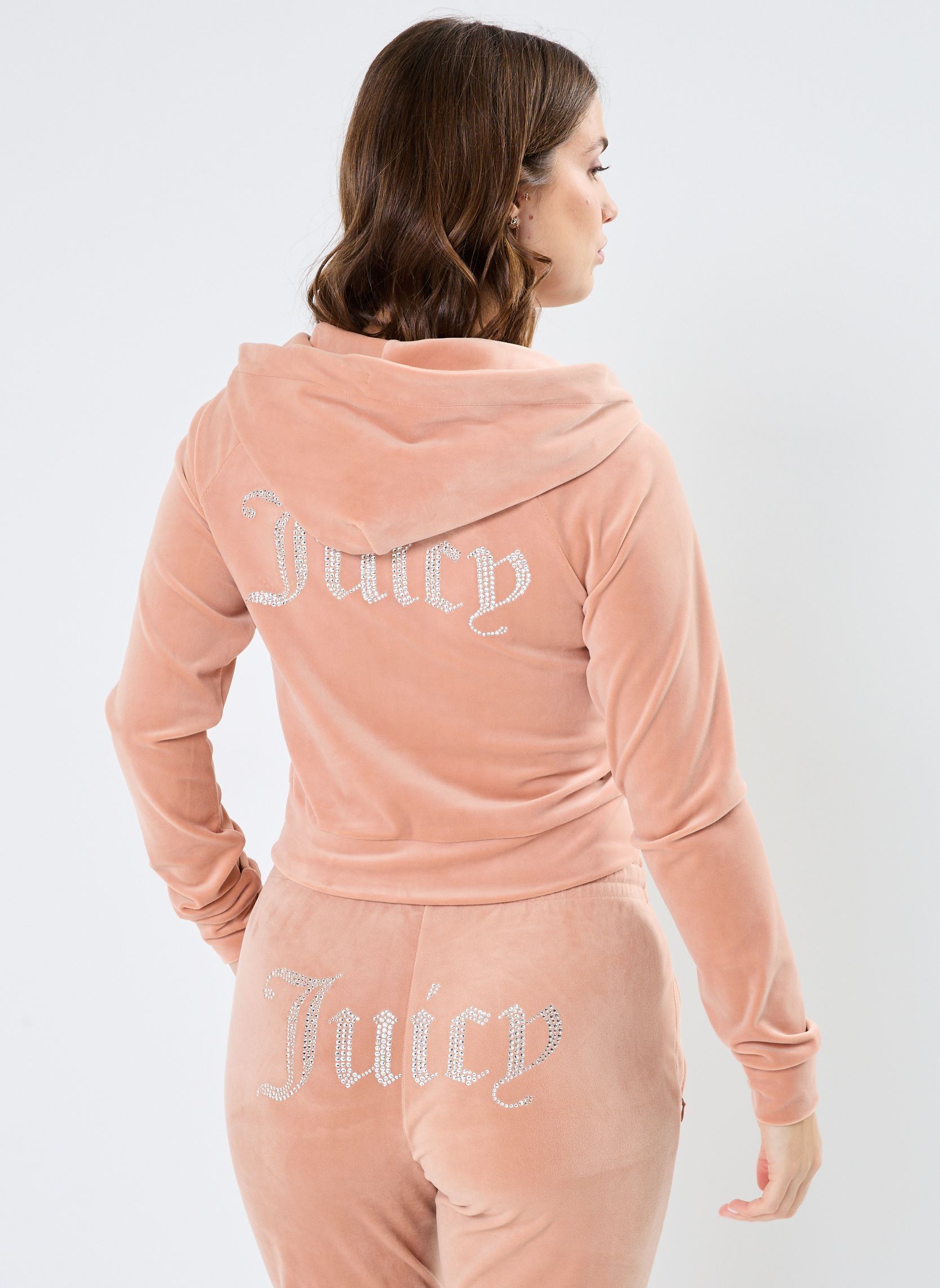 Vestes de survêtement Madison Zip Through Hoodie femme marron JUICY COUTURE Vestes de survêtement Madison Zip Through Hoodie femme marron CAFÉ AU LAIT