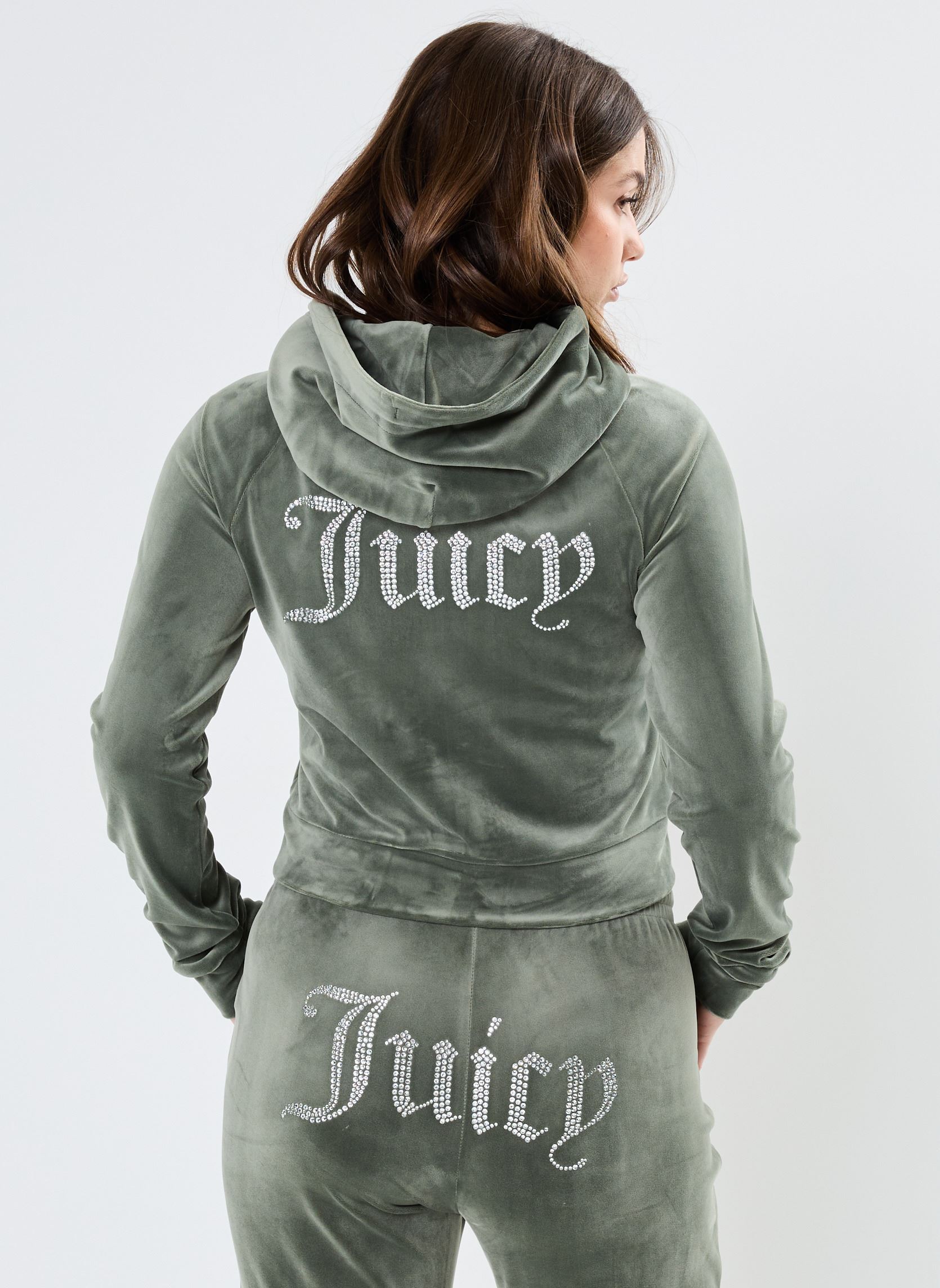 Vestes de survêtement Madison Zip Through Hoodie femme vert JUICY COUTURE Vestes de survêtement Madison Zip Through Hoodie femme vert THYME