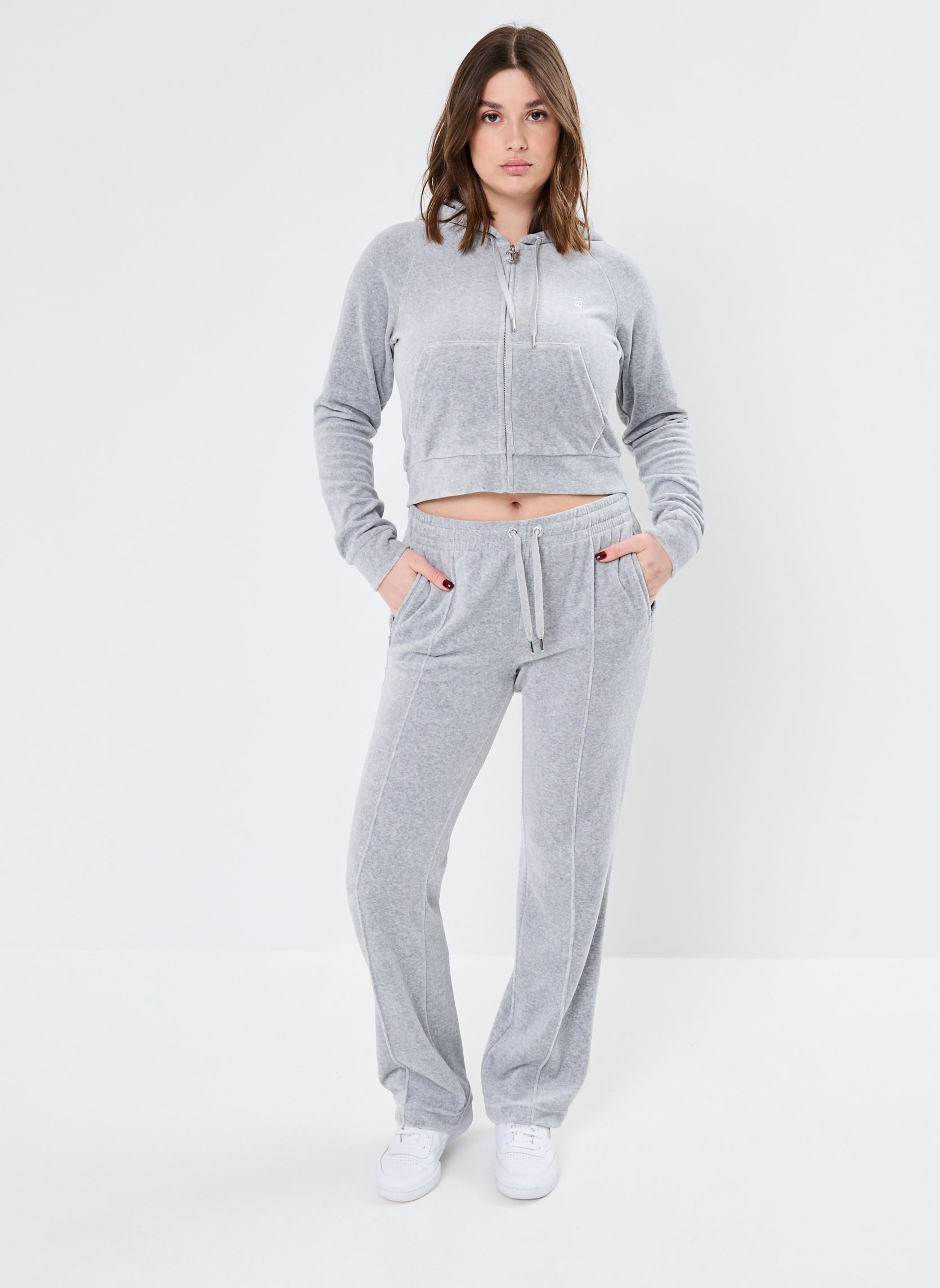 Vestes de survêtement Madison Zip Through Hoodie femme gris JUICY COUTURE Vestes de survêtement Madison Zip Through Hoodie femme gris SILVER MARL
