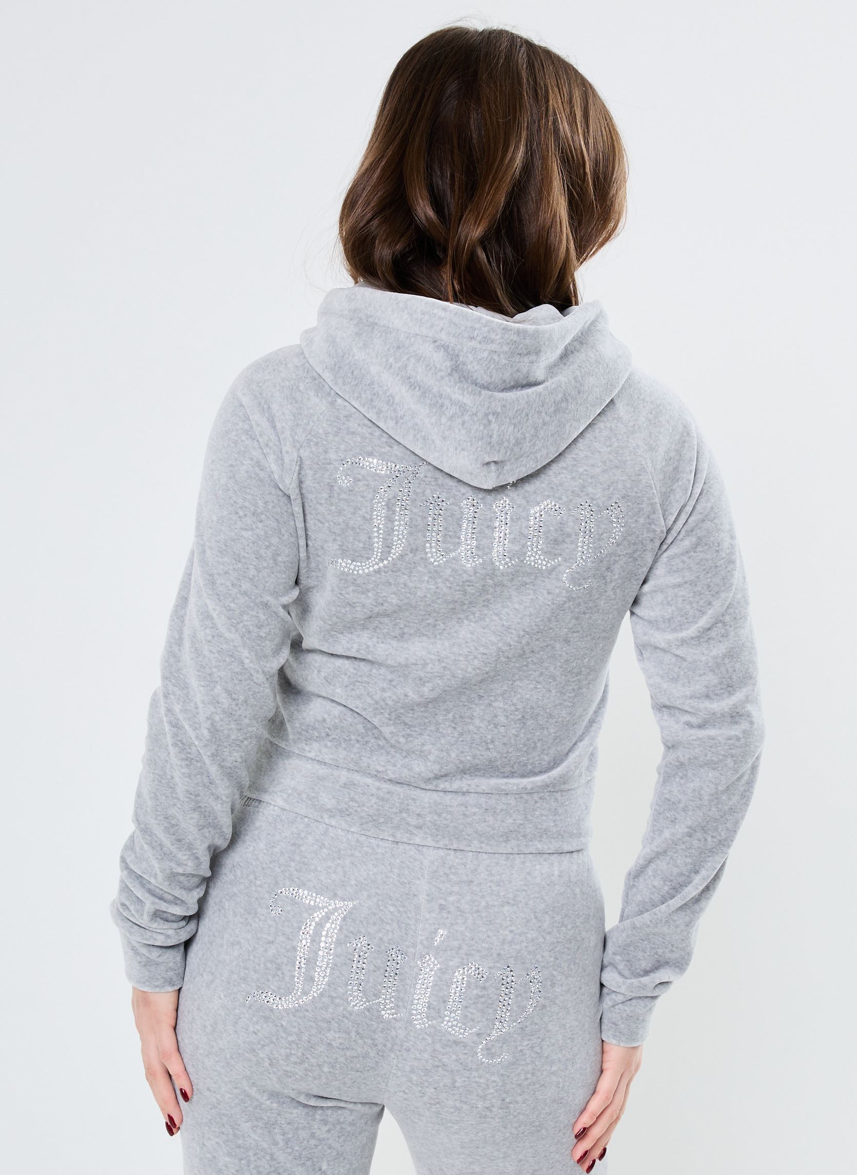 Vestes de survêtement Madison Zip Through Hoodie femme gris JUICY COUTURE Vestes de survêtement Madison Zip Through Hoodie femme gris SILVER MARL