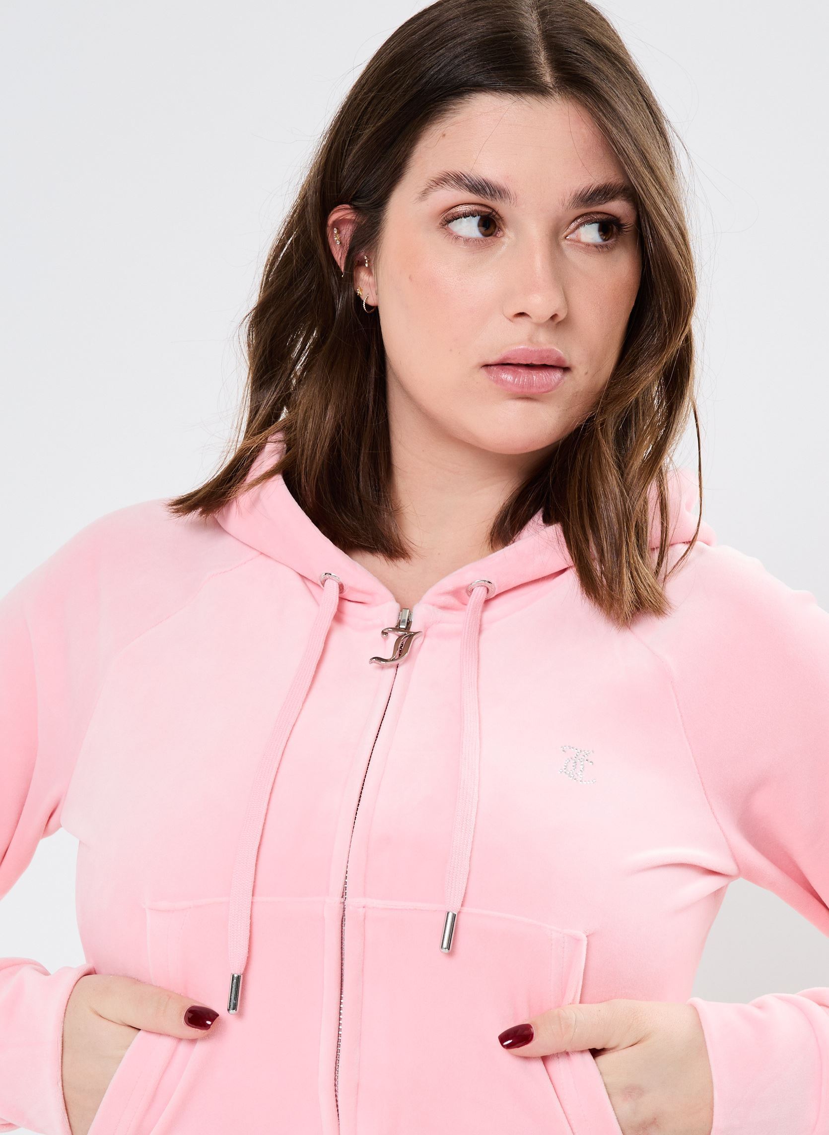 Trainingsvest Madison Zip Through Hoodie dames roze JUICY COUTURE Trainingsvest Madison Zip Through Hoodie dames roze JUICY PINK