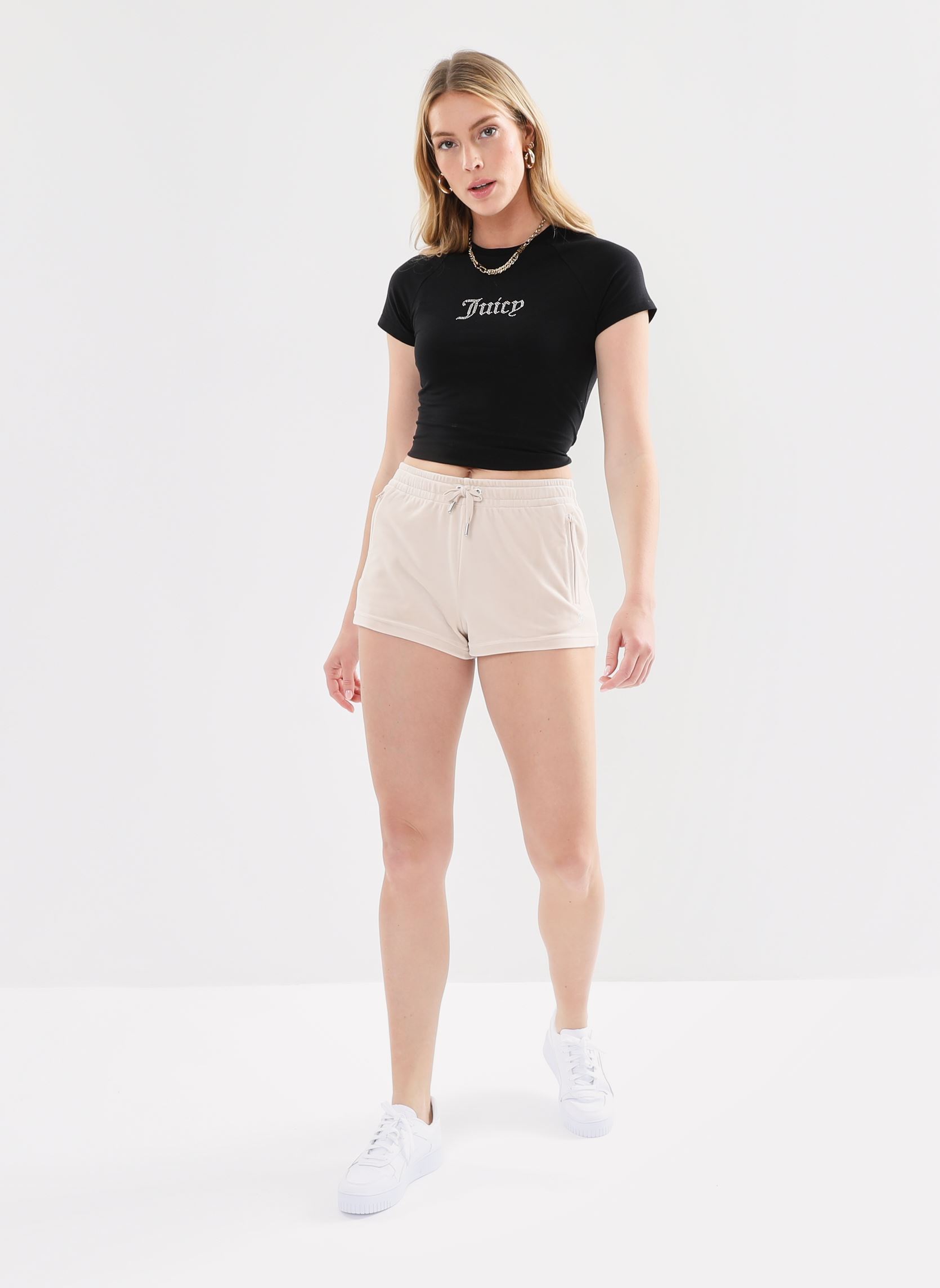 Camisetas de manga corta Shrunken D Tee Diamante mujer negro JUICY COUTURE Camisetas de manga corta Shrunken D Tee Diamante mujer negro BLACK
