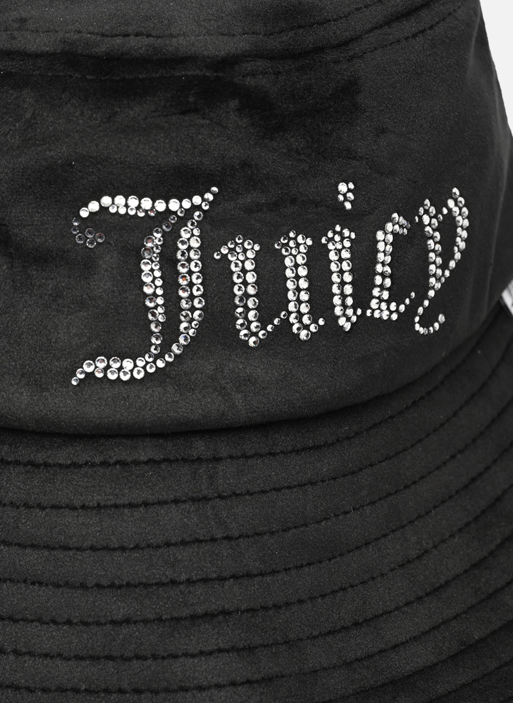 Hüte Hendrix Velour Diamante Wide Brim Bucket damen schwarz JUICY COUTURE Hüte Hendrix Velour Diamante Wide Brim Bucket damen schwarz BLACK