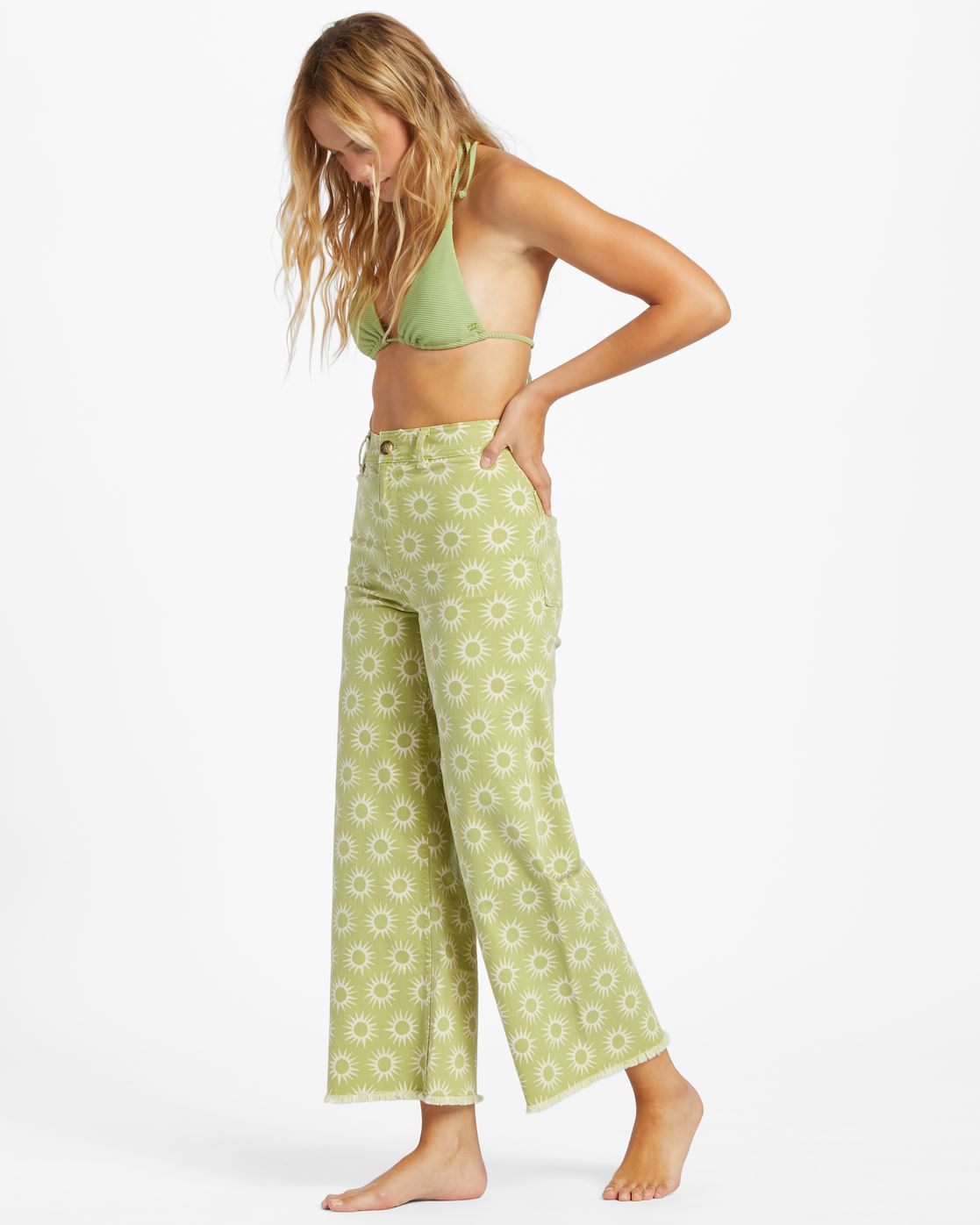 Wijde broeken Free Fall Print dames groen Billabong Wijde broeken Free Fall Print dames groen GREEN EYES