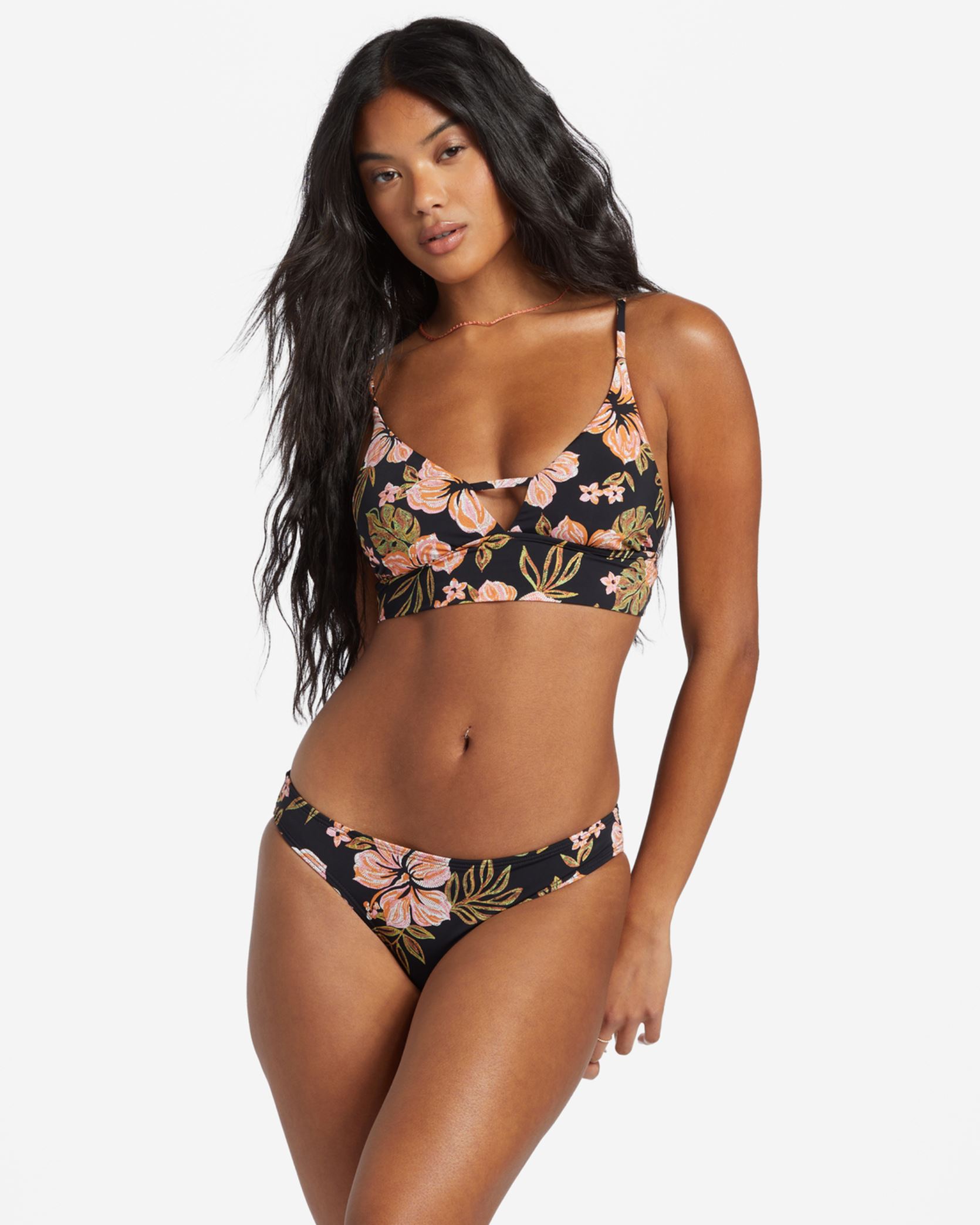 Balconette-Bikinioberteil Hooked On Tropics V Neck Cami damen mehrfarbig Billabong Balconette-Bikinioberteil Hooked On Tropics V Neck Cami damen mehrfarbig BLACK PEBBLE