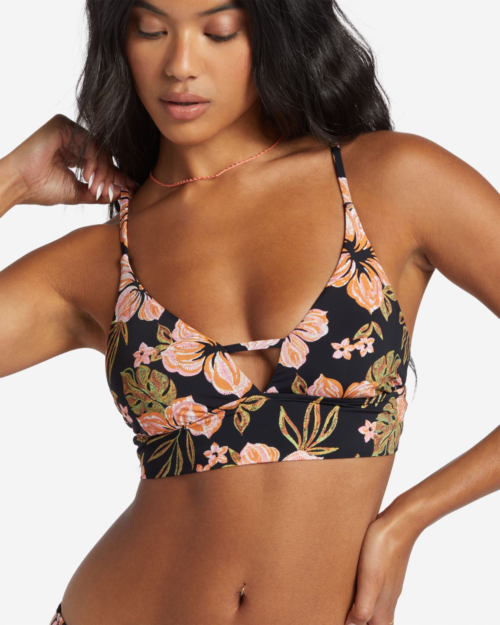 Balconette-Bikinioberteil Hooked On Tropics V Neck Cami damen mehrfarbig Billabong Balconette-Bikinioberteil Hooked On Tropics V Neck Cami damen mehrfarbig BLACK PEBBLE