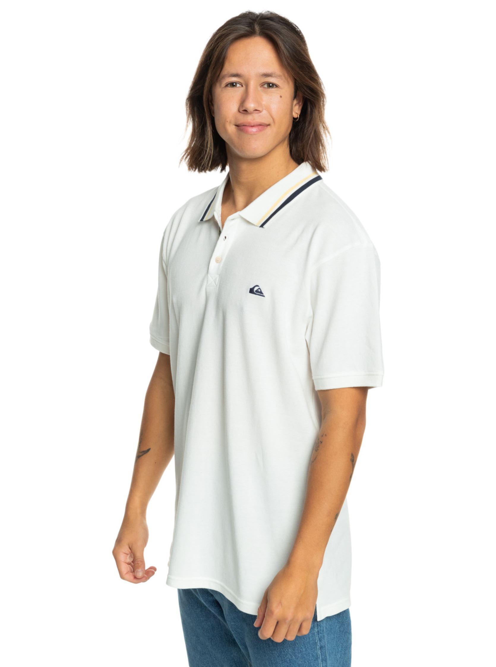 Polos Loia Polo homme blanc Quiksilver Polos Loia Polo homme blanc SNOW WHITE
