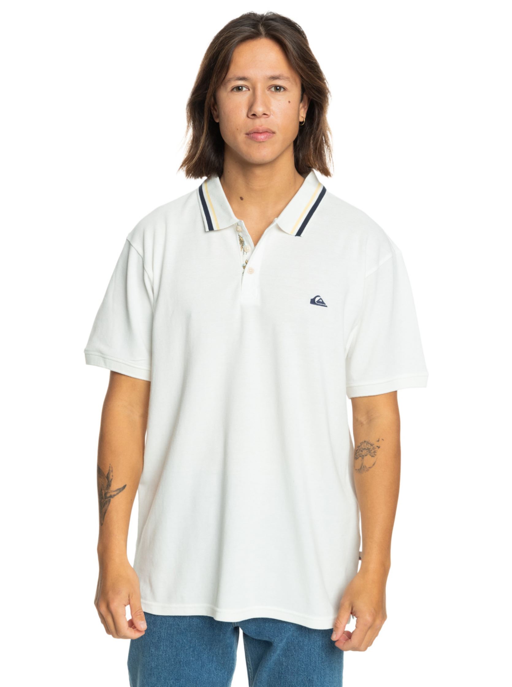 Polos Loia Polo homme blanc Quiksilver Polos Loia Polo homme blanc SNOW WHITE