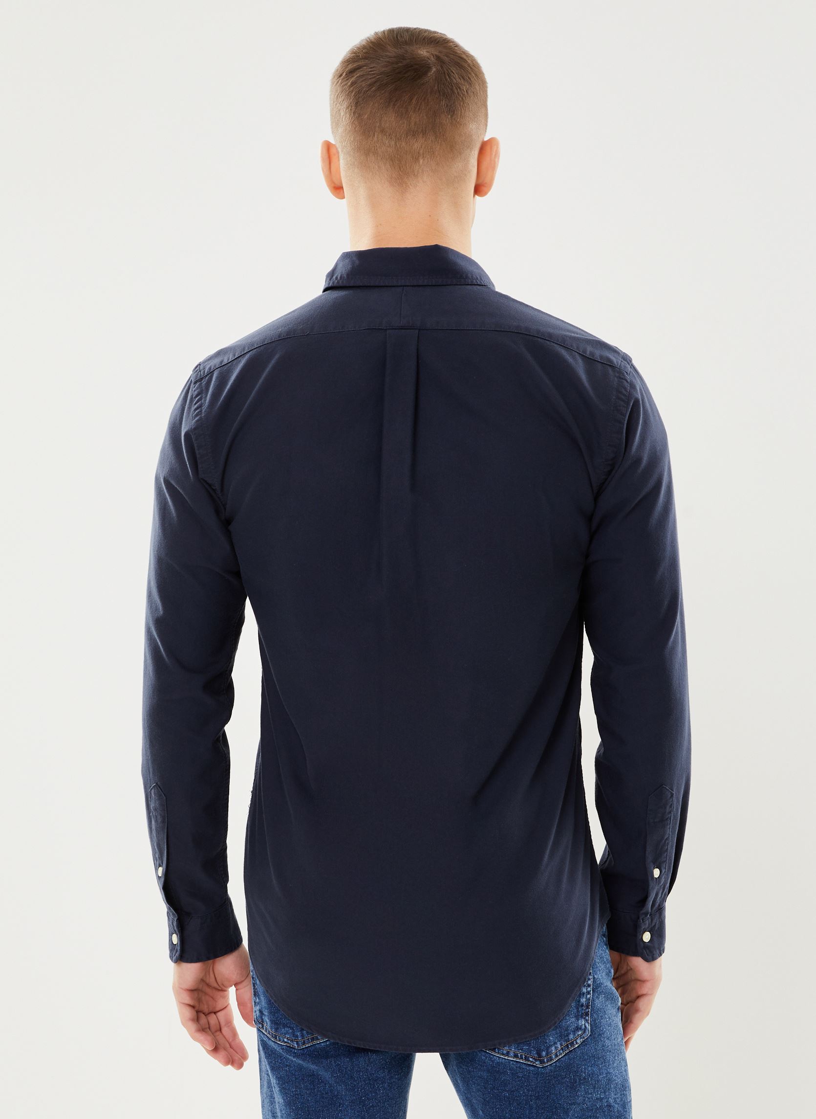Chemises Chemise Oxford ajustée teinte en pièce homme bleu Polo Ralph Lauren Chemises Chemise Oxford ajustée teinte en pièce homme bleu RL NAVY