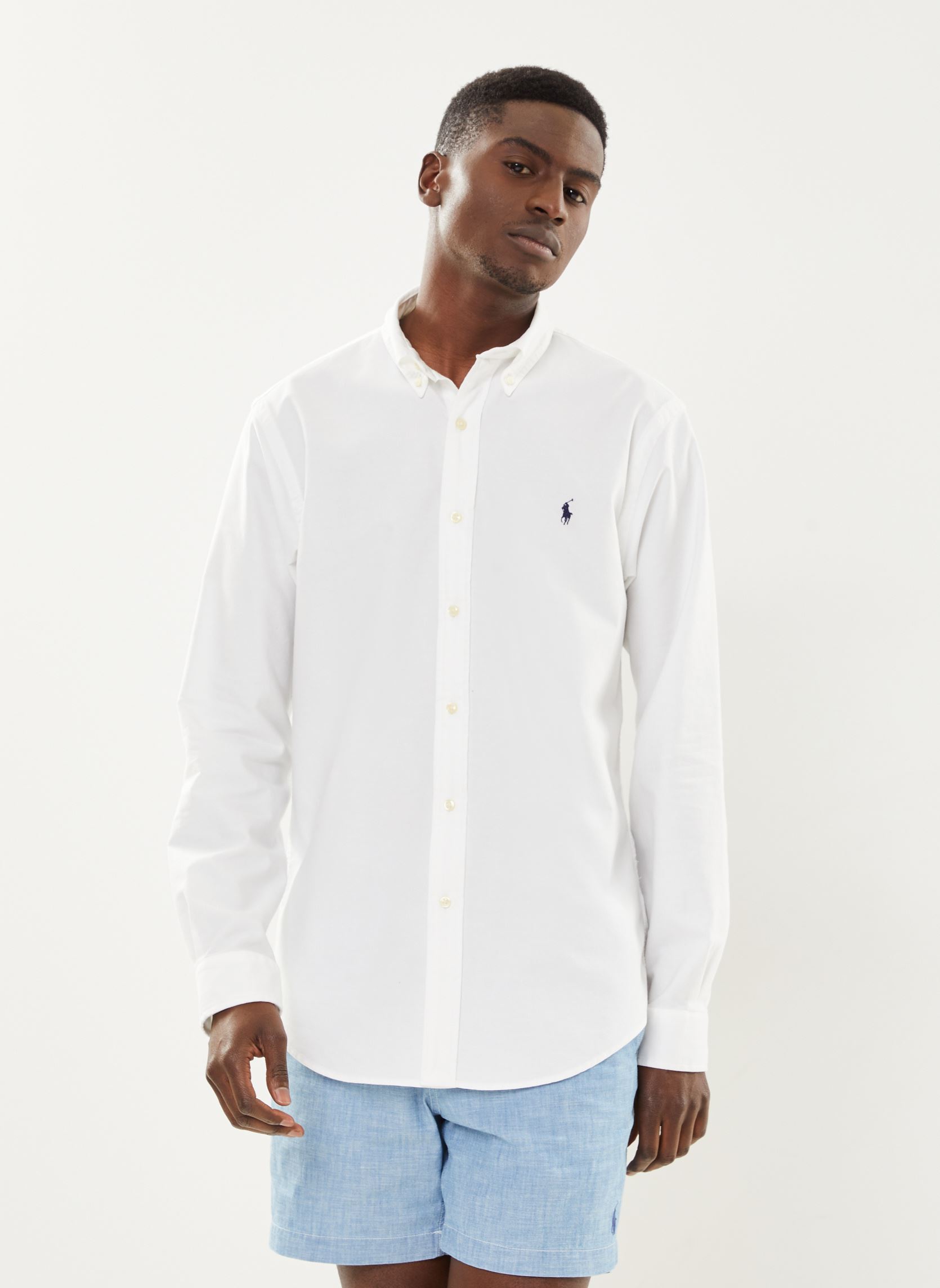 Chemise Polo Ralph Lauren CHEMISE DROITE CUSTOM EN OXFORD LEGER EU - vue 3