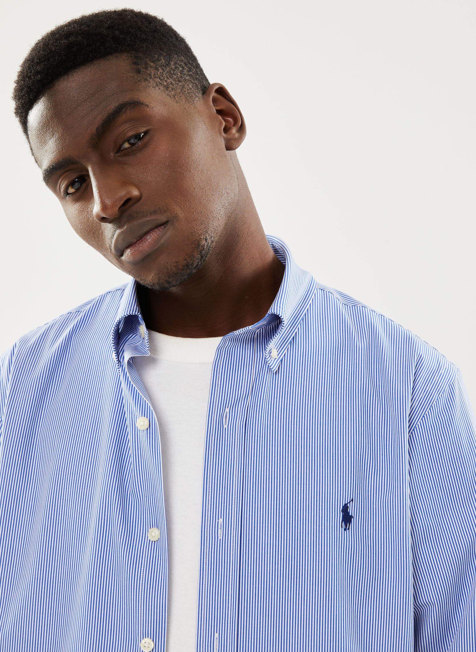 Hemden Chemise ajustée en popeline stretch 7109 heren blauw Polo Ralph Lauren Hemden Chemise ajustée en popeline stretch 7109 heren blauw 2866 BLUEWHITE HAIRLINE STRIP