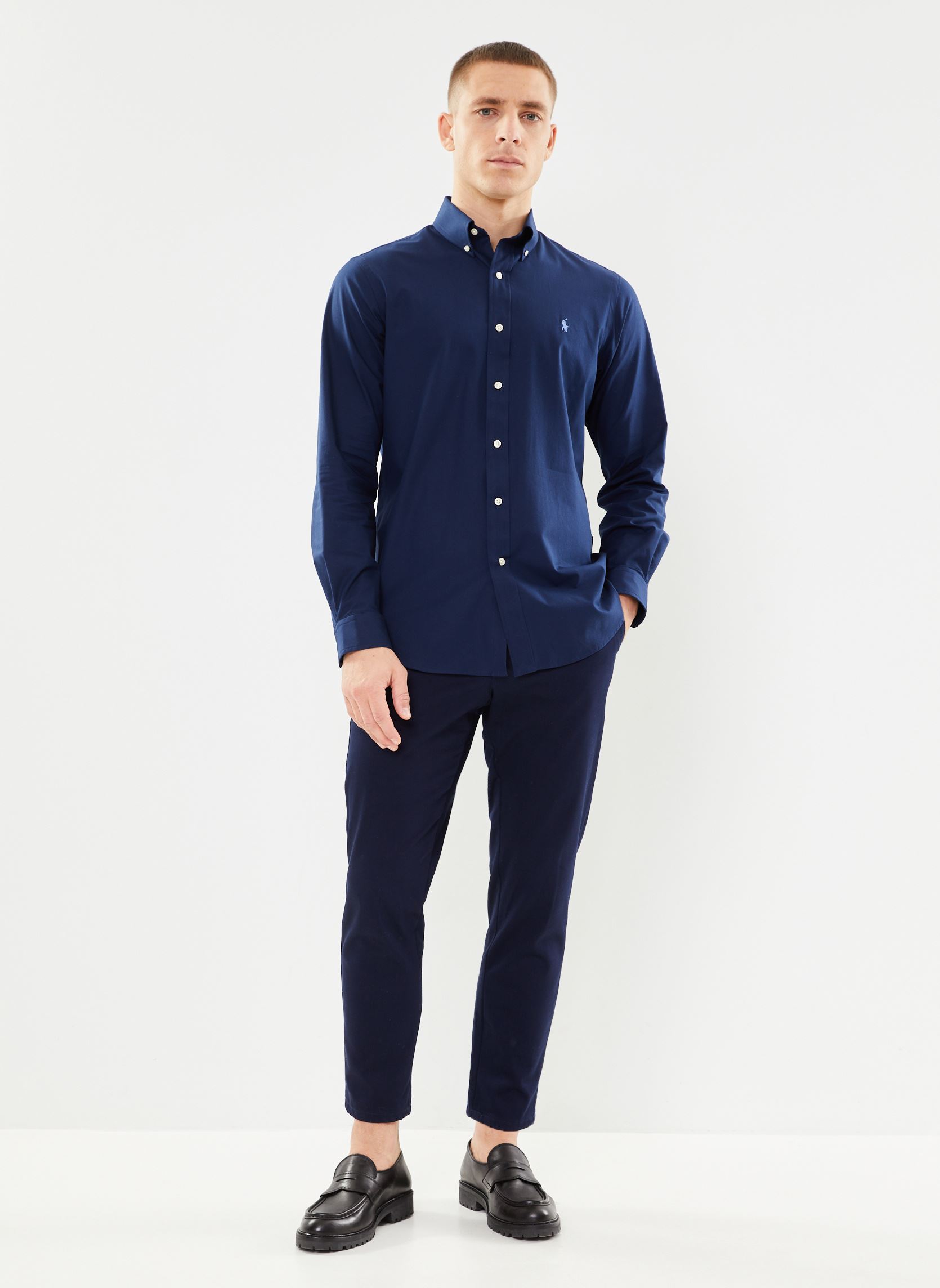 Chemises Chemise ajustée en popeline stretch 7109 homme bleu Polo Ralph Lauren Chemises Chemise ajustée en popeline stretch 7109 homme bleu NEWPORT NAVY