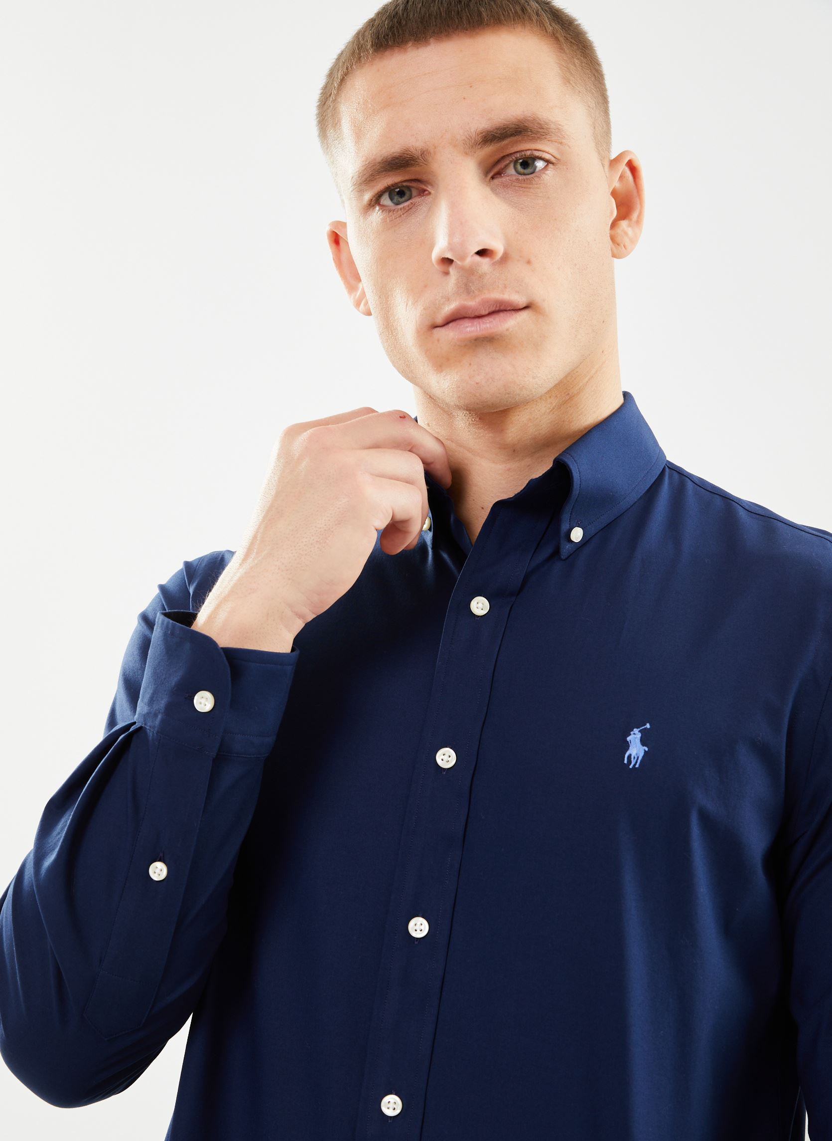Chemises Chemise ajustée en popeline stretch 7109 homme bleu Polo Ralph Lauren Chemises Chemise ajustée en popeline stretch 7109 homme bleu NEWPORT NAVY