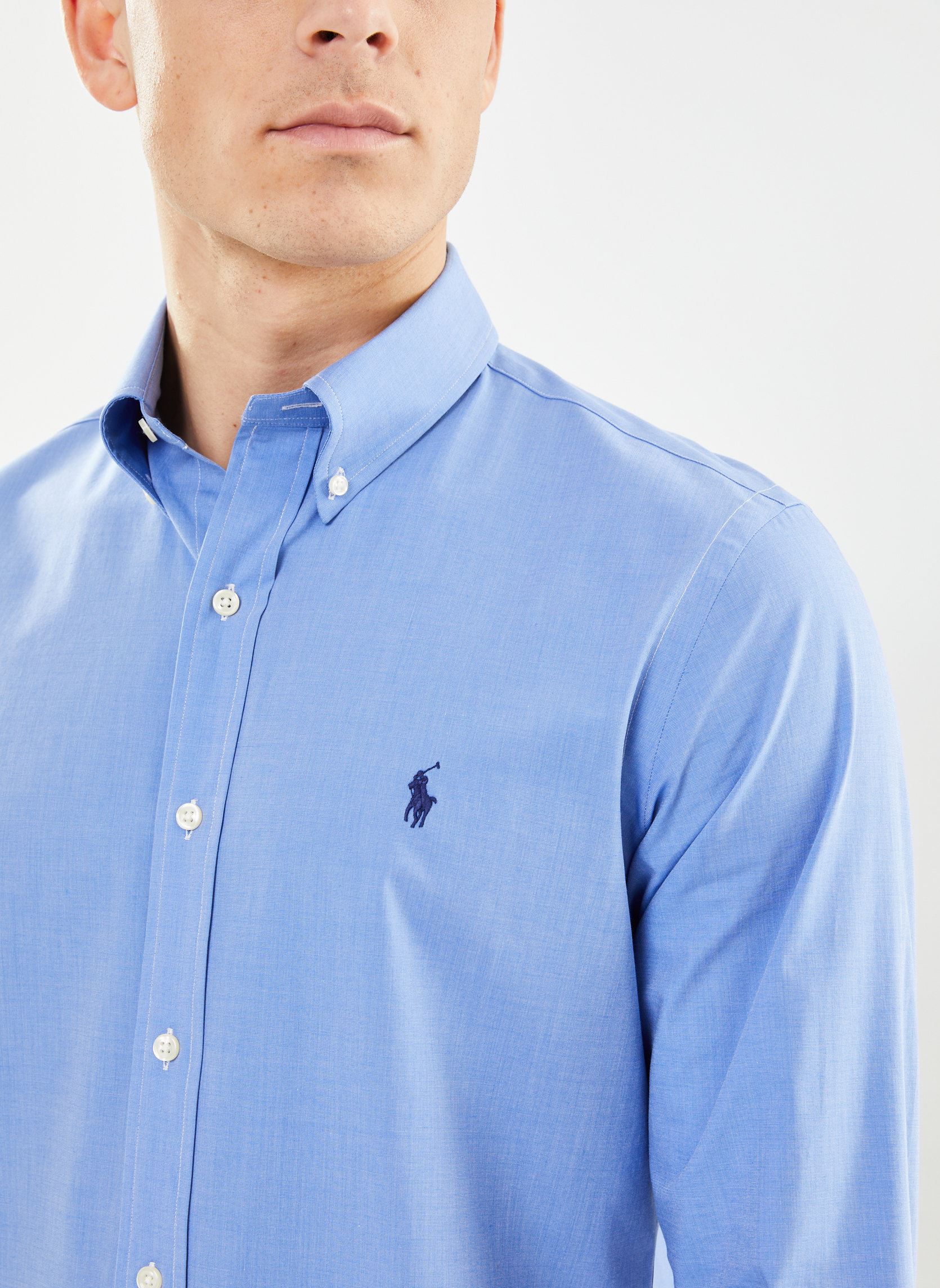 Chemises Chemise ajustée en popeline stretch 7109 homme bleu Polo Ralph Lauren Chemises Chemise ajustée en popeline stretch 7109 homme bleu 2865 BLUE END ON END