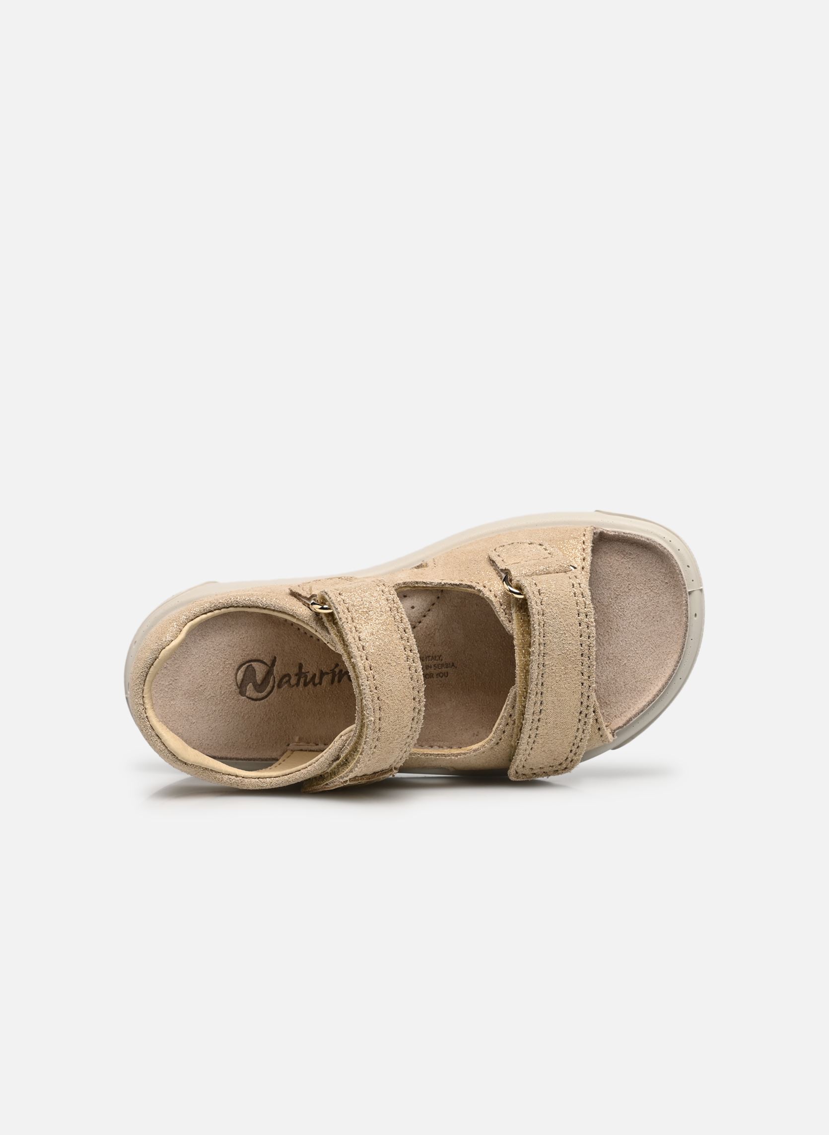 Sandales July fille or et bronze Naturino Sandales July fille or et bronze SUEDE GLITTER PLATINUM