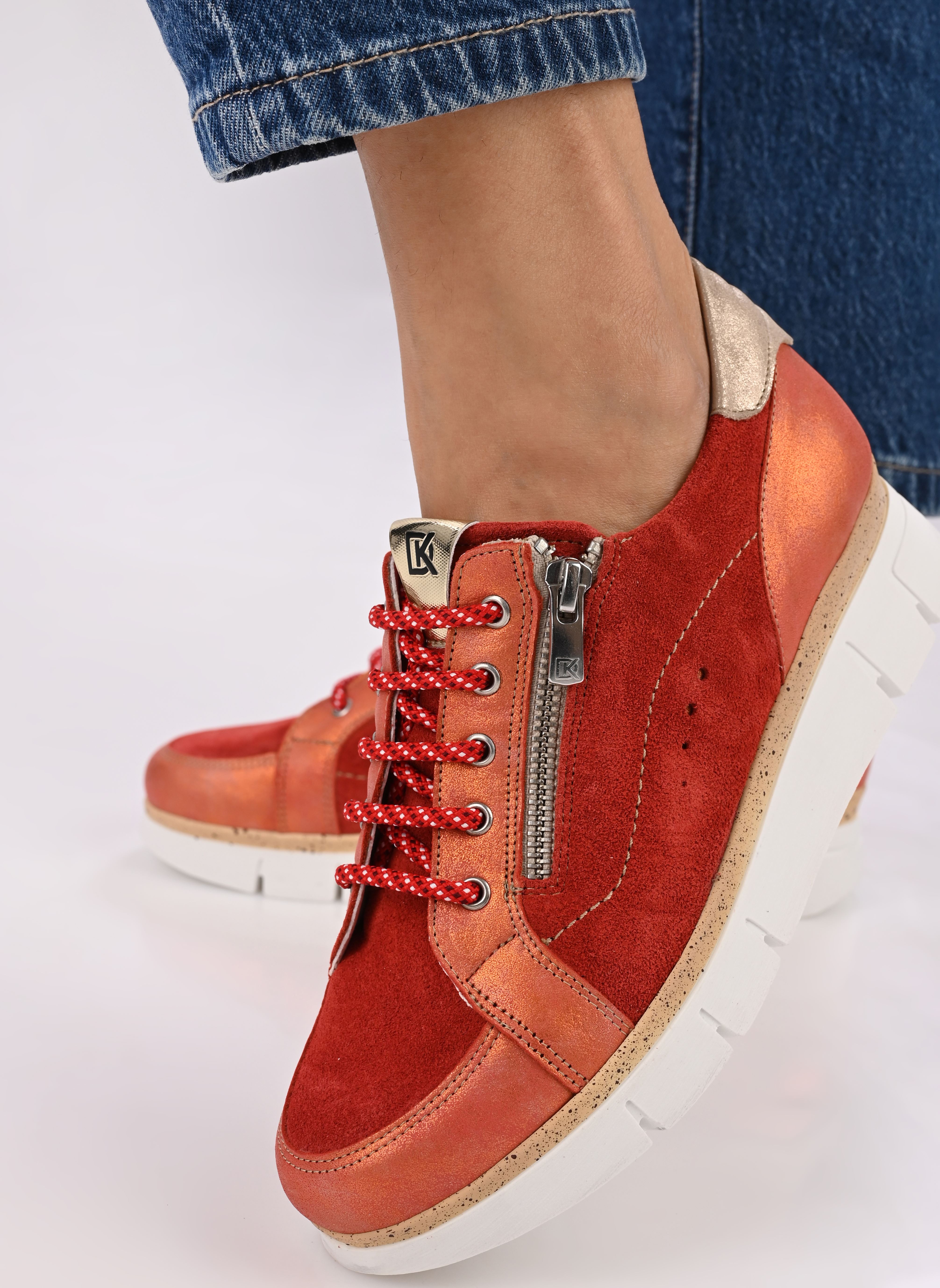 Baskets compensées INDIA D9300 femme orange Dorking Baskets compensées INDIA D9300 femme orange CALF COMBI-3 TERRAC-3