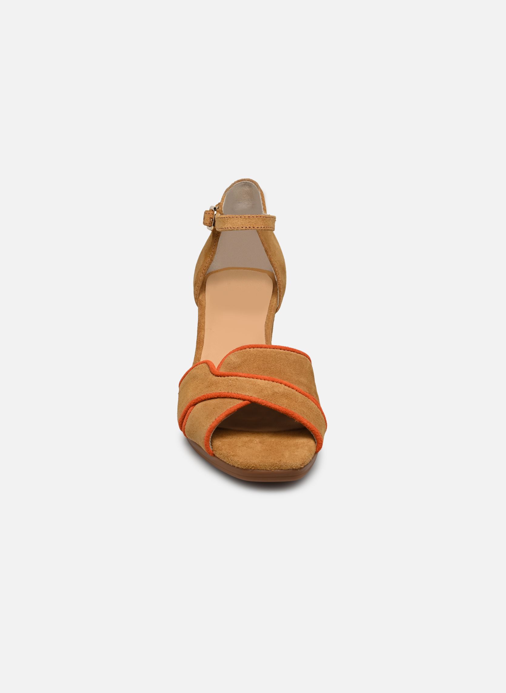 Sandalen YUDI D9293 damen braun Dorking Sandalen YUDI D9293 damen braun CALF+CALF CAMEL + ORANGE