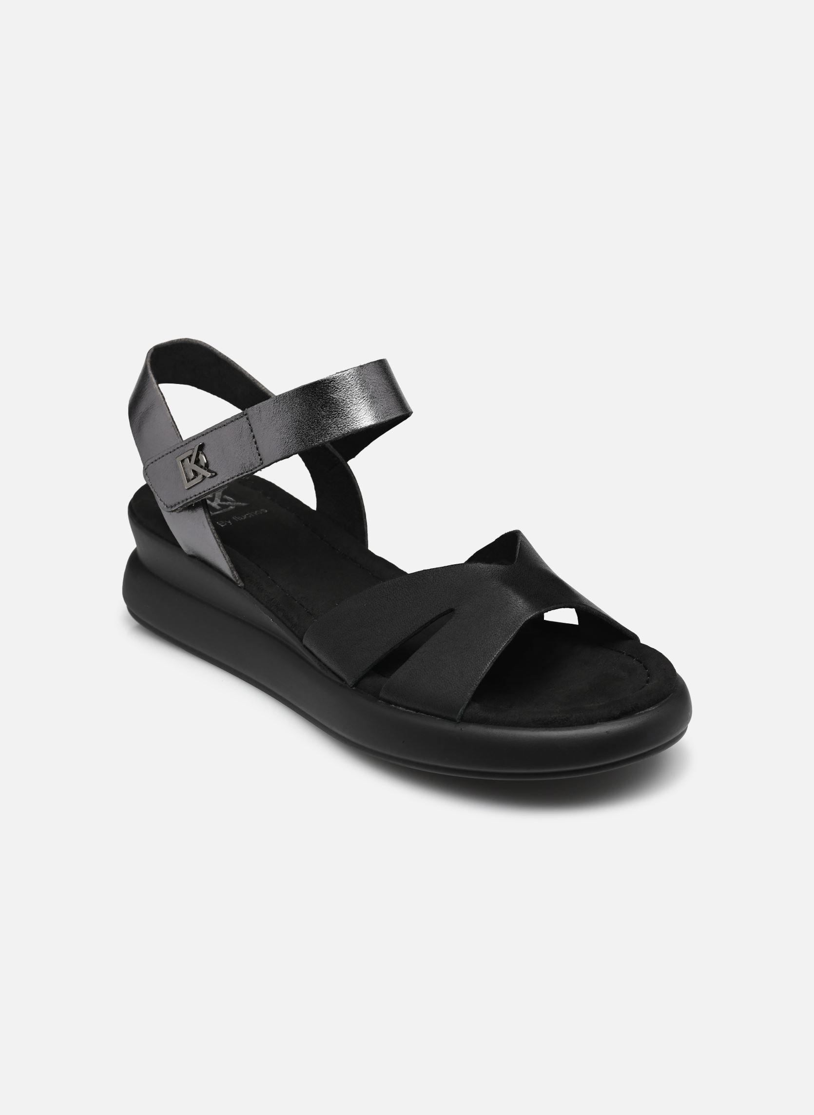 Sandali con zeppa e plateau SLAM D9292 donna nero Dorking Sandali con zeppa e plateau SLAM D9292 donna nero TIBET+LAMINADO NEGRO + ANTRACI