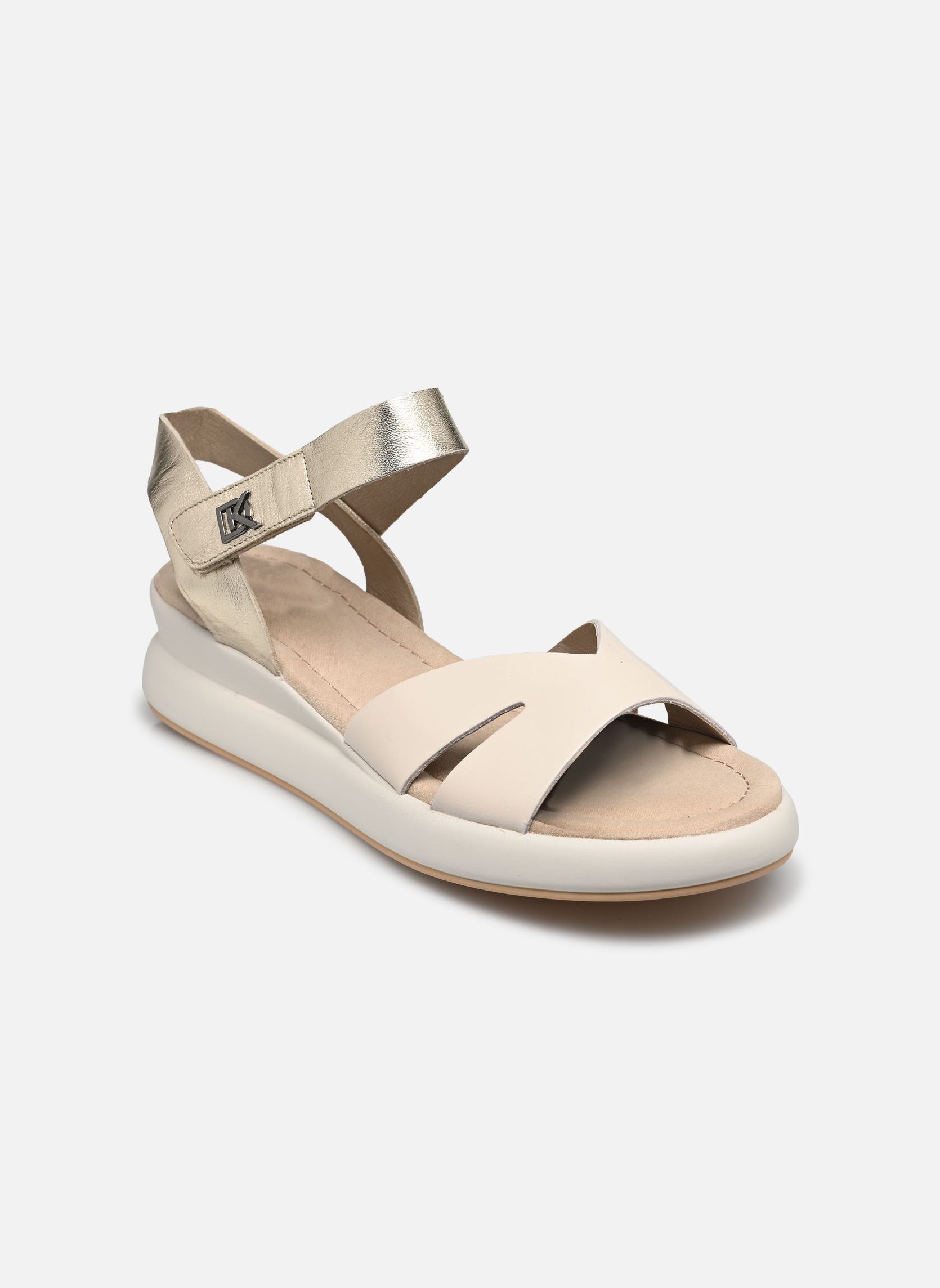 Sandales compensées et plateformes SLAM D9292 femme beige Dorking Sandales compensées et plateformes SLAM D9292 femme beige TIBET+LAMINADO RAW + PLATINO