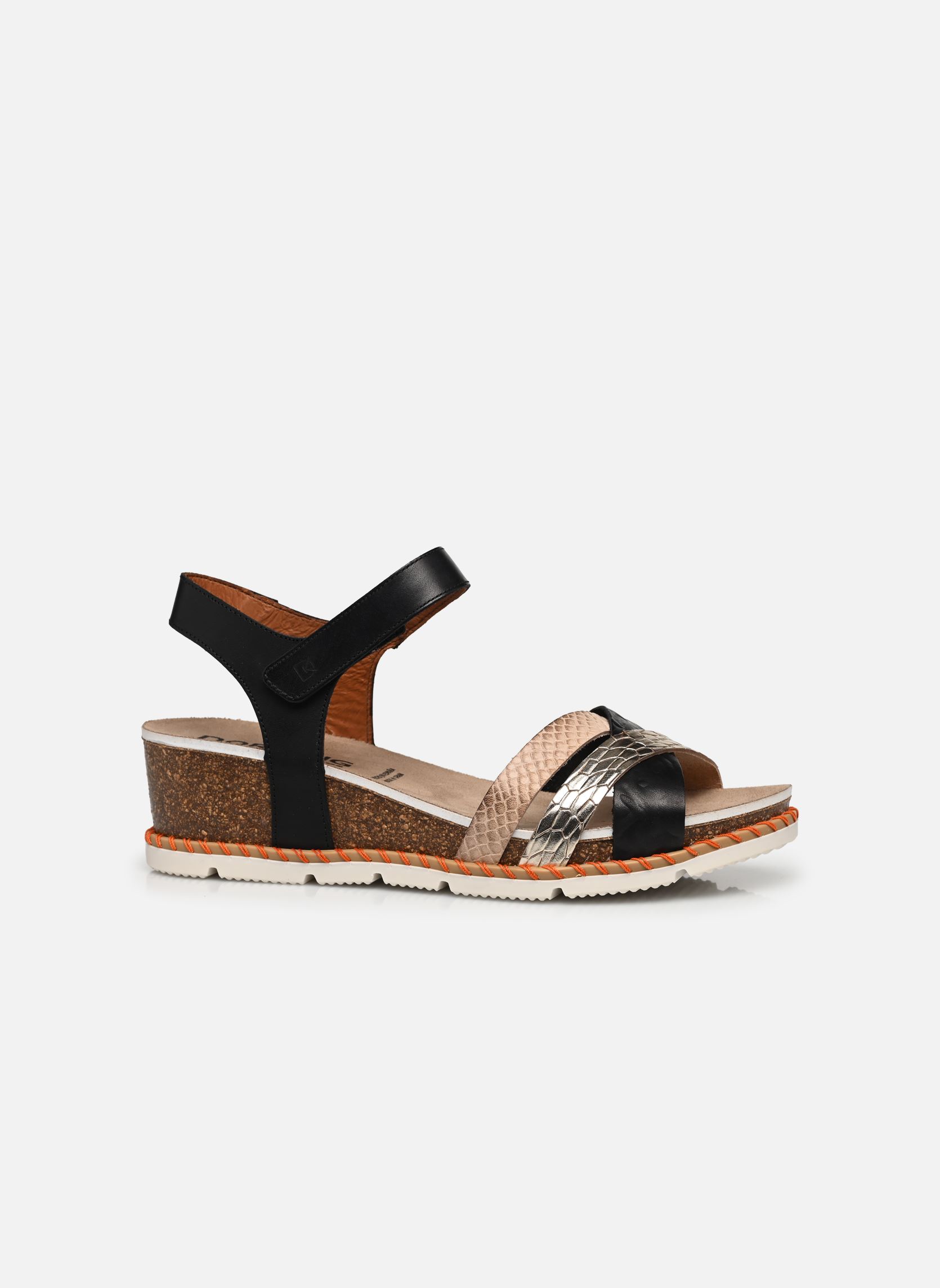 Sandali con zeppa e plateau GOLD D9320 donna nero Dorking Sandali con zeppa e plateau GOLD D9320 donna nero TEXAS+TEXAS+TEXAS NEGRO + CHAM