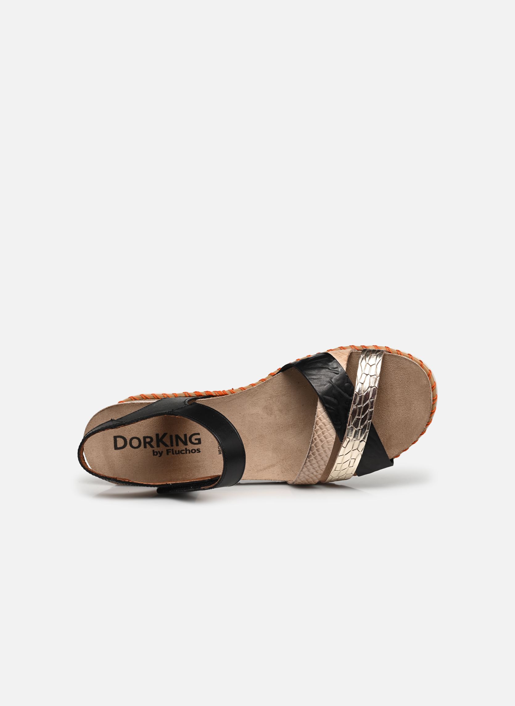Sandali con zeppa e plateau GOLD D9320 donna nero Dorking Sandali con zeppa e plateau GOLD D9320 donna nero TEXAS+TEXAS+TEXAS NEGRO + CHAM