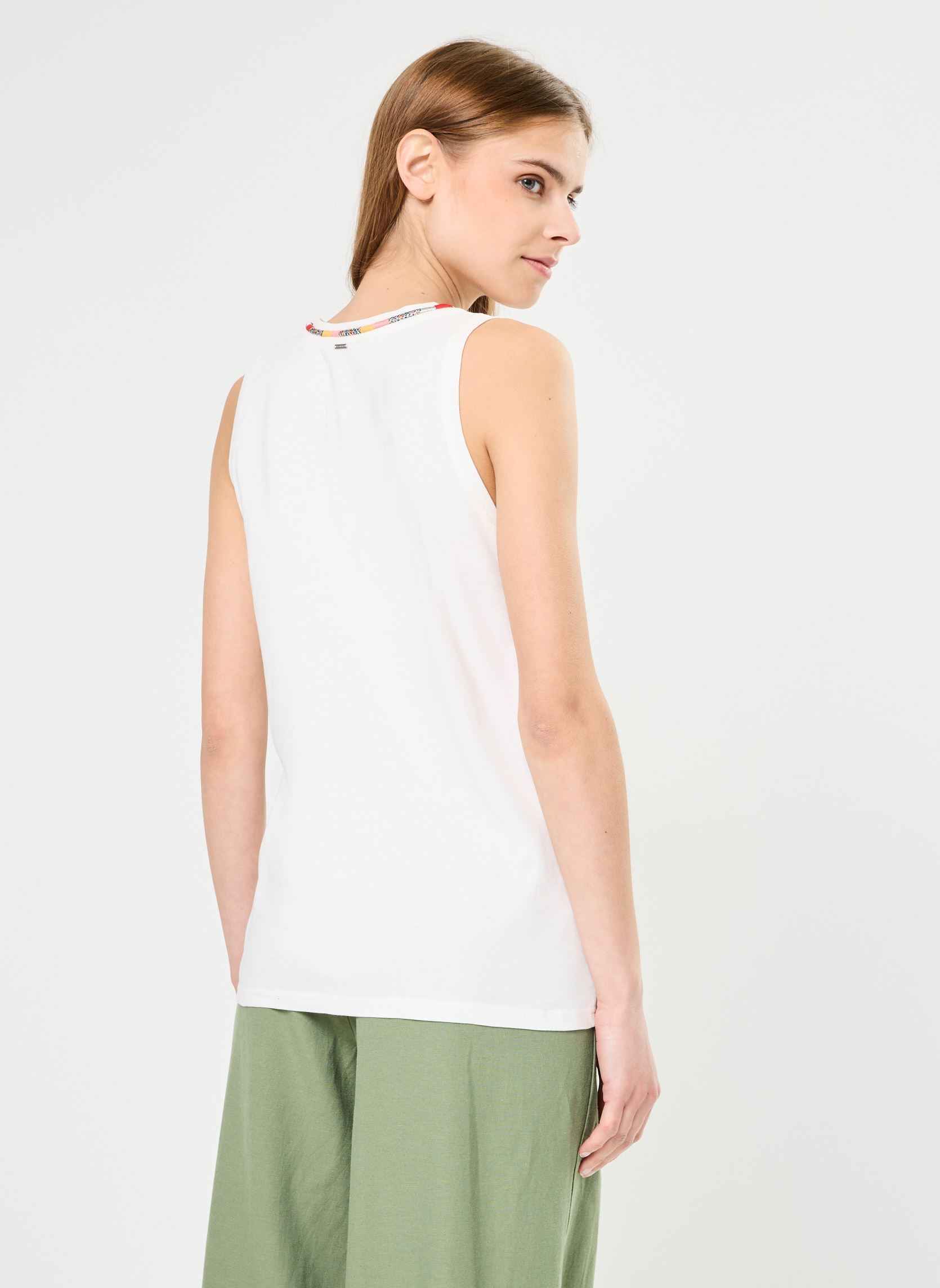 Débardeurs BY10515 femme blanc IKKS Women Débardeurs BY10515 femme blanc BLANC CASSÉ