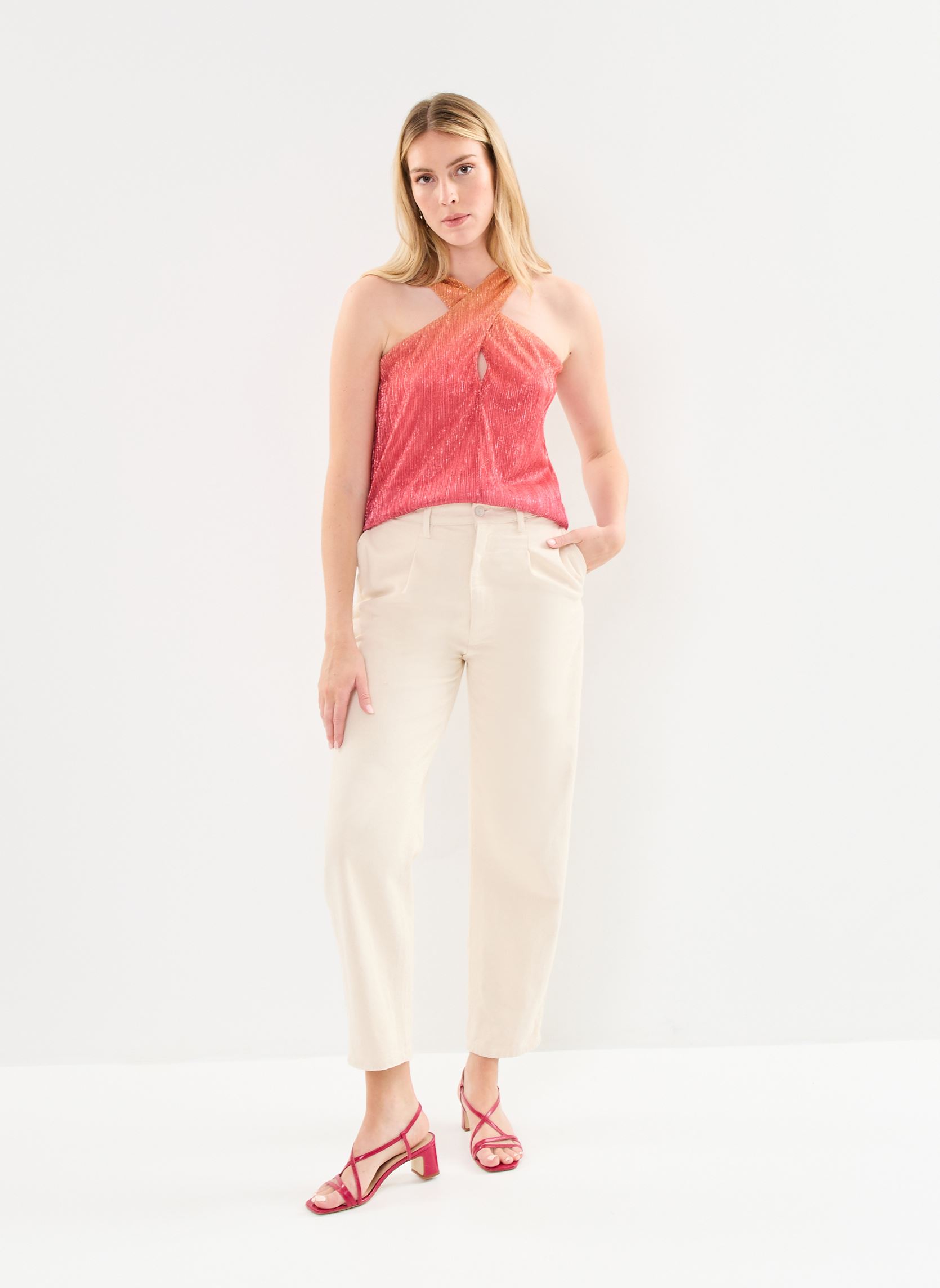 Débardeurs BY11445 femme multicolore IKKS Women Débardeurs BY11445 femme multicolore MANDARINE