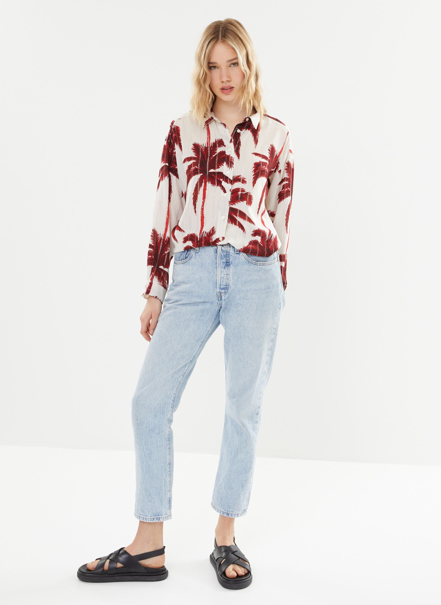 Chemises manches longues BY12225 femme blanc IKKS Women Chemises manches longues BY12225 femme blanc ECRU