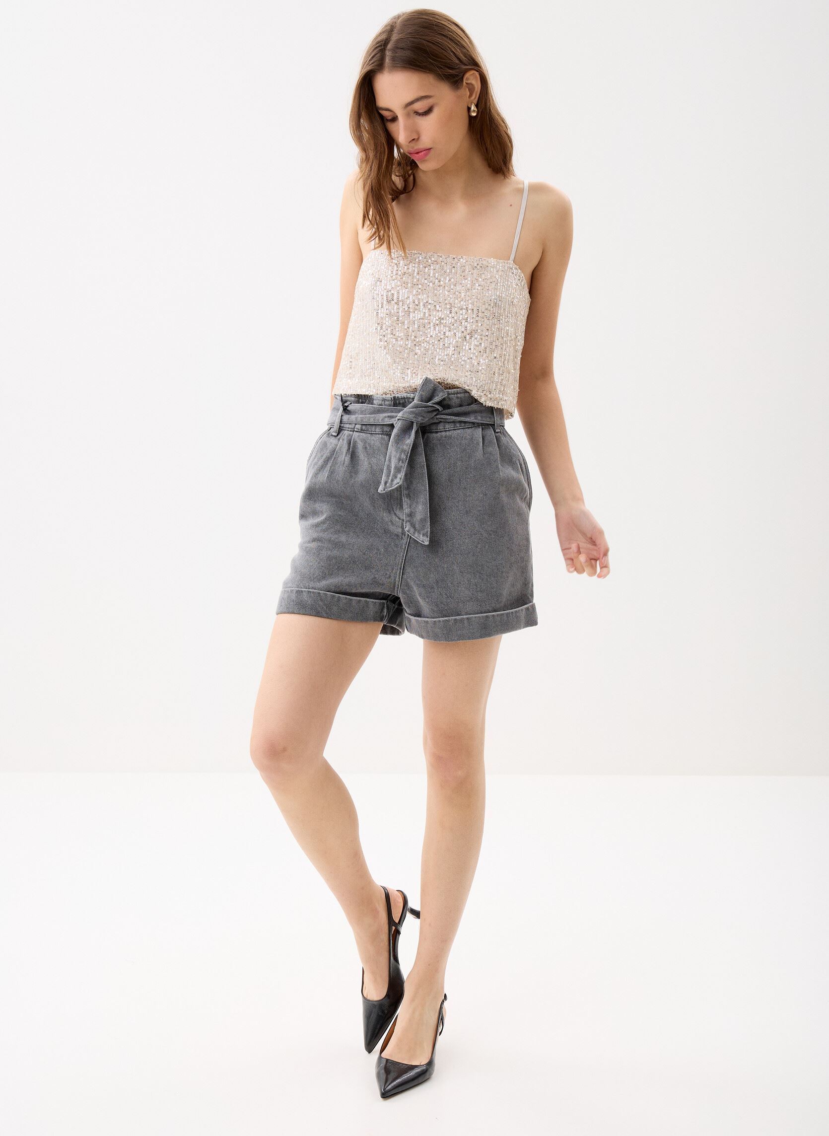 Shorts BY26135 dames grijs IKKS Women Shorts BY26135 dames grijs LIGHT GREY